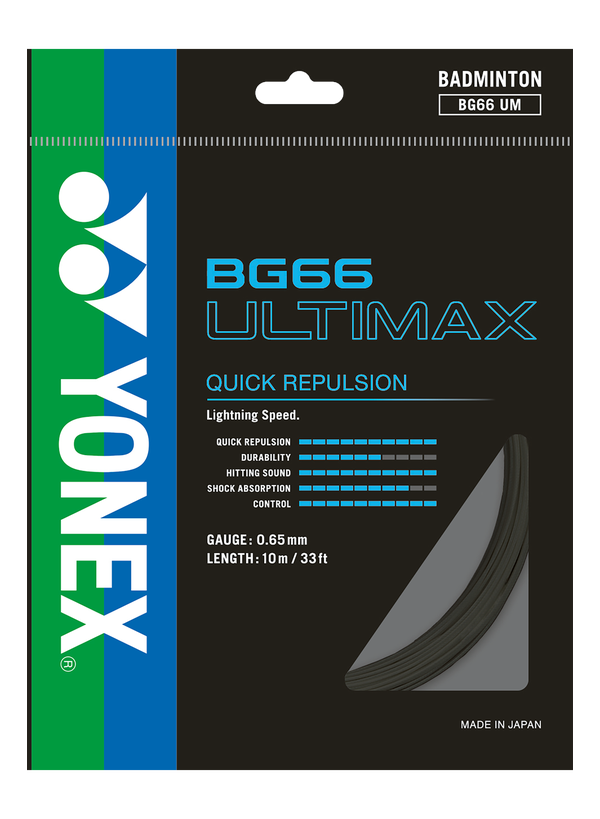 Yonex BG66 Ultimax Badminton String - High Performance Synthetic Gut for Power & Control | Perfect for Tournaments & Training Sessions