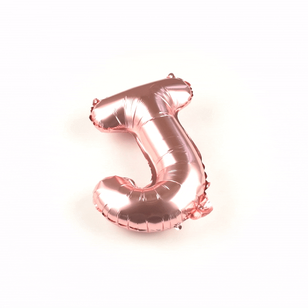 Balloonify Rose Gold Mylar Letter J Balloon - 16 Inch Large Foil Alphabet Balloon for Birthday Party Decorations, Wedding, Baby Shower & Anniversary Celebrations