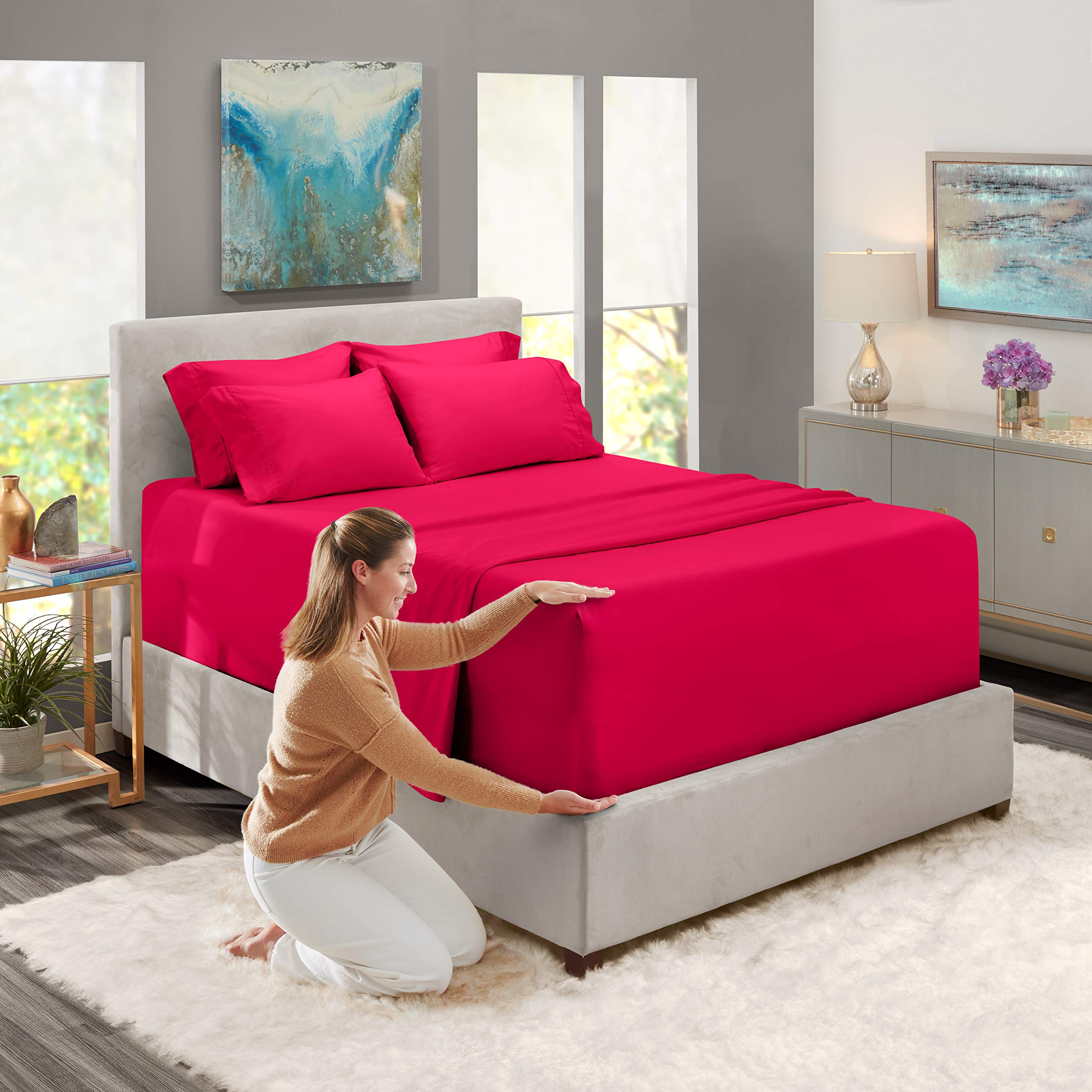 Premium 6-Piece Twin XL Sheet Set - 100% Cotton 800 Thread Count Ultra Soft Bedding - Deep Pocket 24