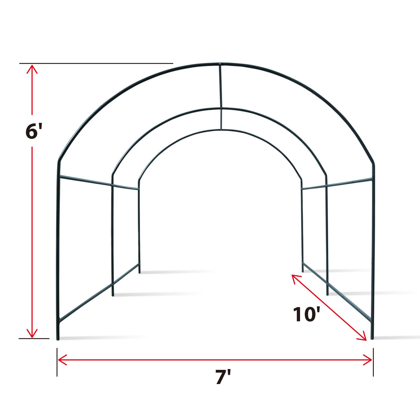 Durable Camel Greenhouse Replacement Frame for Outdoor Large Hot Garden House - Sturdy Arch Support for Climbing Plants, Flowers, Vegetables (10'x7'x6') - Perfect for Backyard Gardening, Vine Support & Seasonal Plant Protection