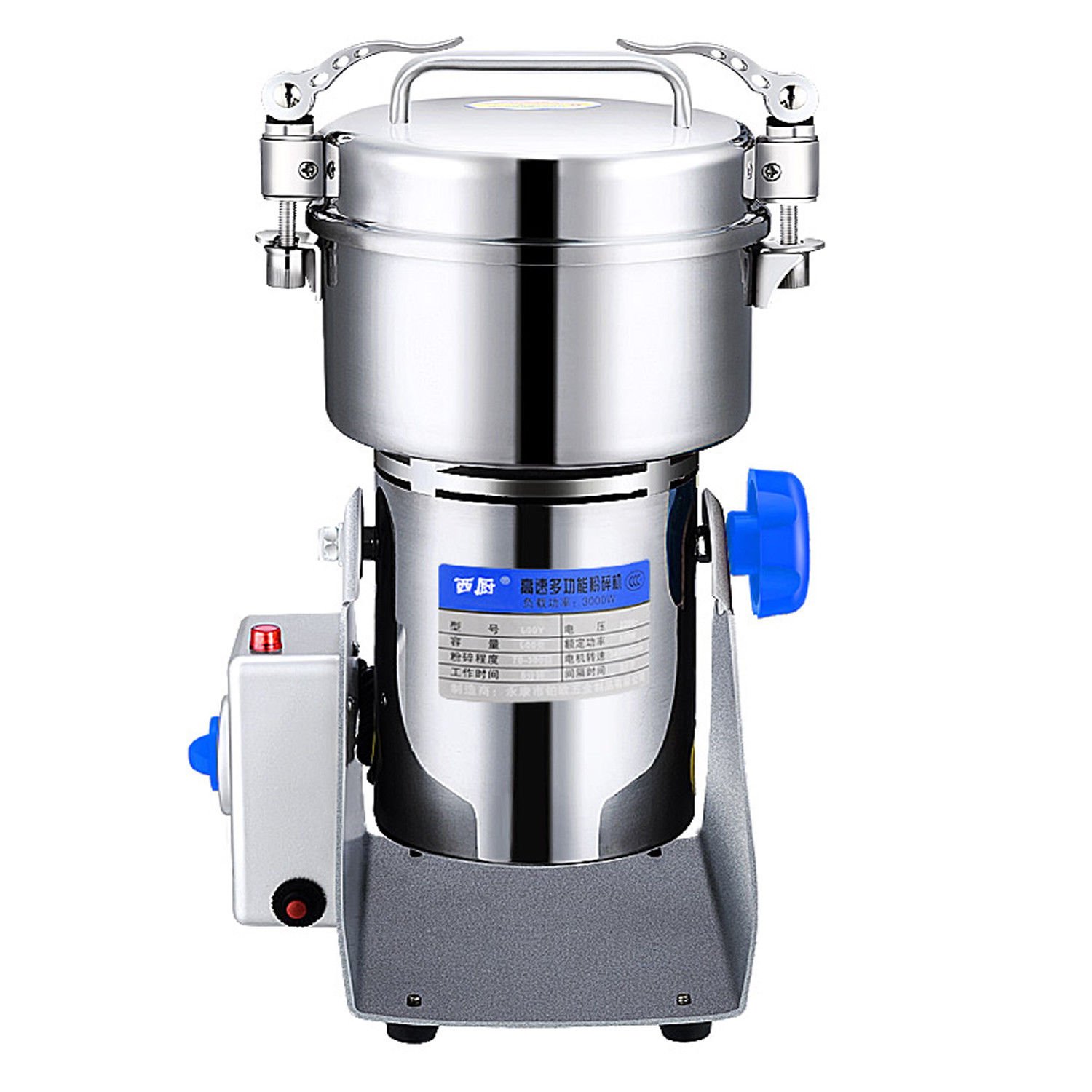 550W Commercial Grain Grinder Mill - 600g Stainless Steel Electric Powder Machine for Flour, Spices & Herbs - 220V Swing Type for Bakeries, Restaurants & Home Kitchens