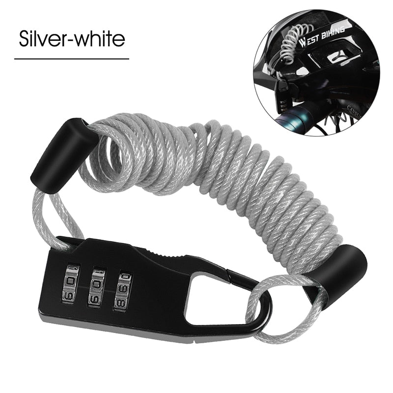 3 Digit Combination Bike Lock - Anti Theft Mini Helmet & Motorcycle Cable Lock for Bicycles, Scooters & Cycling Safety | Perfect for Urban Commuting, Campus Security & Outdoor Adventures