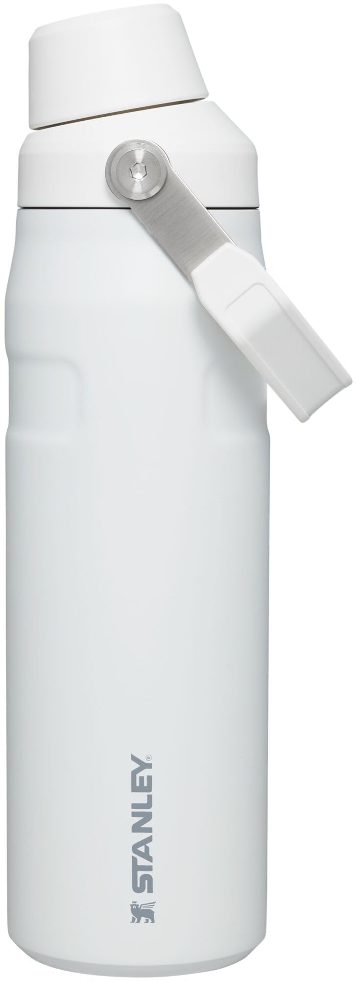Stanley IceFlow Fast Flow Stainless Steel Water Bottle 24oz - Angled Spout Lid, Lightweight & Leakproof, BPA-Free Insulated Thermos for Travel, Gym, Hiking & Outdoor Activities | Keeps Drinks Cold for Hours | Polar White