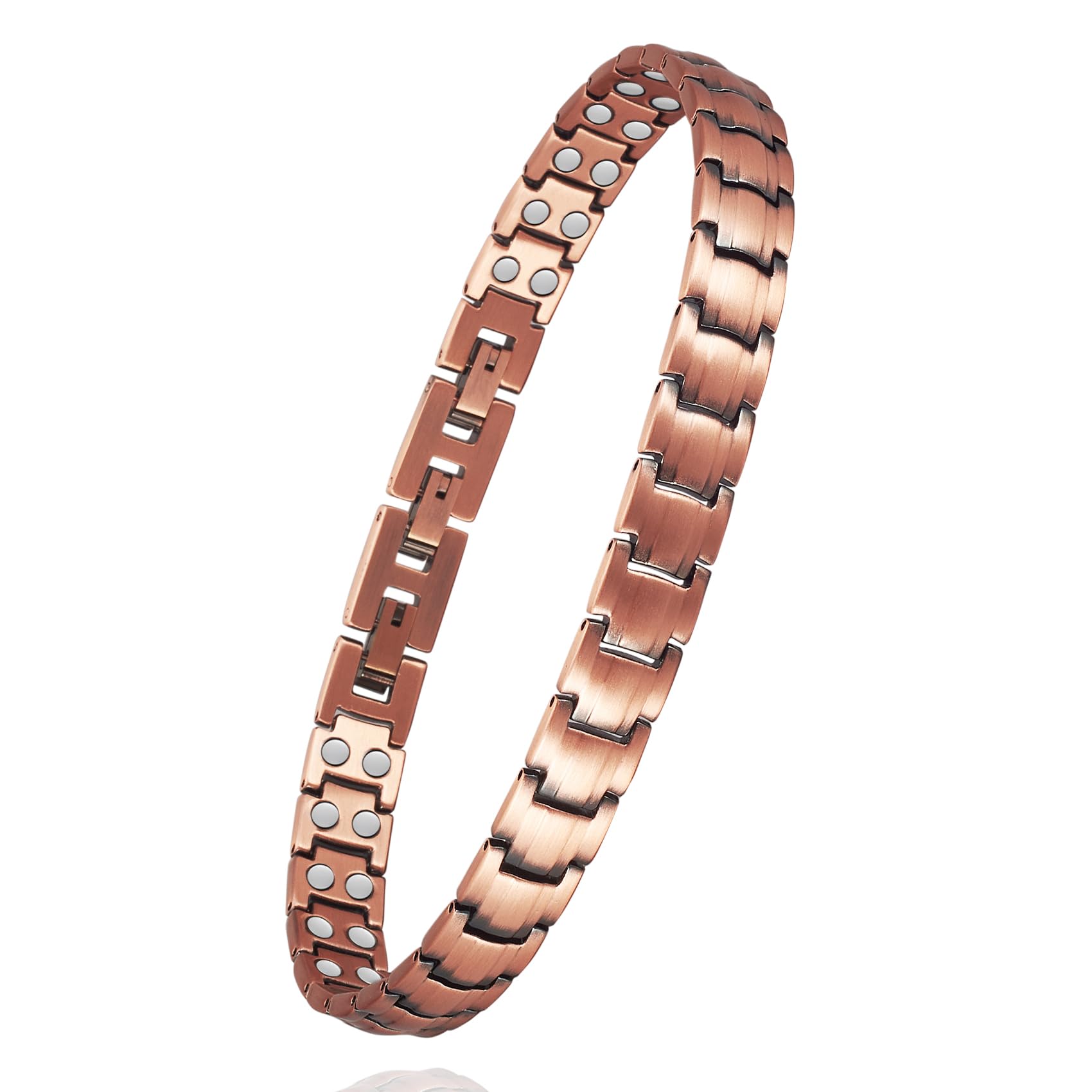 99% Pure Copper Anklet Bracelet for Women - Adjustable Double Row Magnetic Therapy Anklet, Copper Jewelry Gift for Her - Perfect for Yoga, Meditation & Wellness
