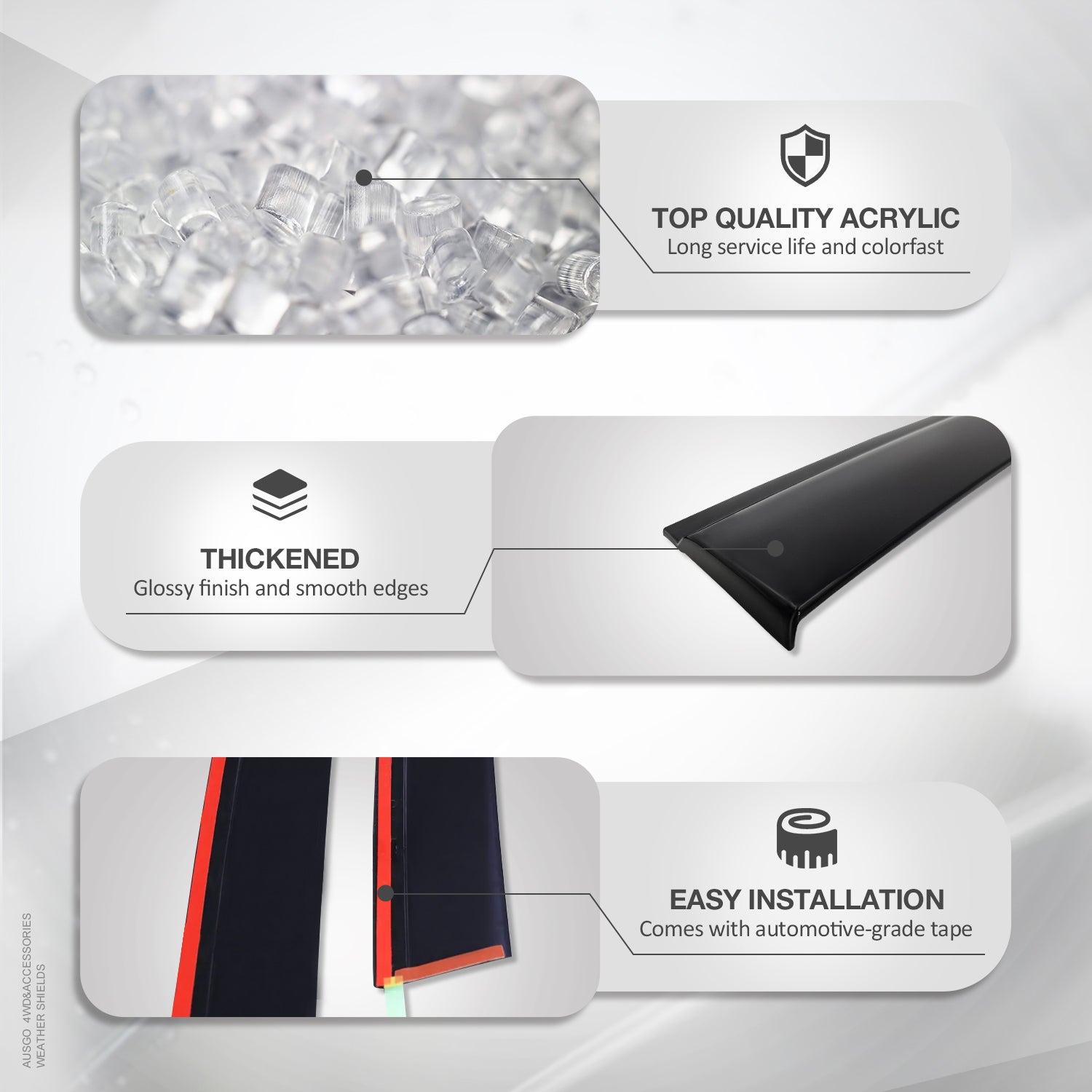 Toyota Land Cruiser 200 (LC200) Weather Shields & Bonnet Protector (2016-2021) - Durable Car Accessories for All-Weather Protection | Perfect for Off-Road Adventures & Daily Commutes