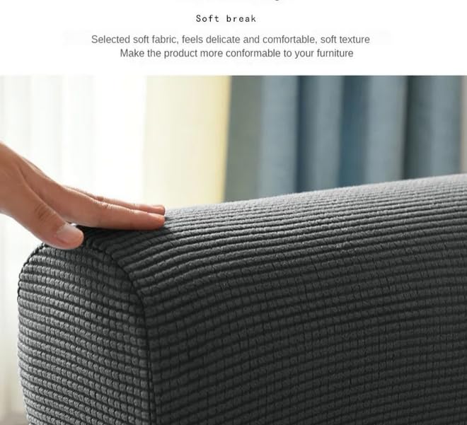 SXNING Stretch Armrest Covers - Breathable Spandex Sofa Arm Protectors for Chairs, Couches & Recliners (2-Pack, Grey) - Prevent Wear & Tear, Perfect for Living Room, Office & Gaming Chairs