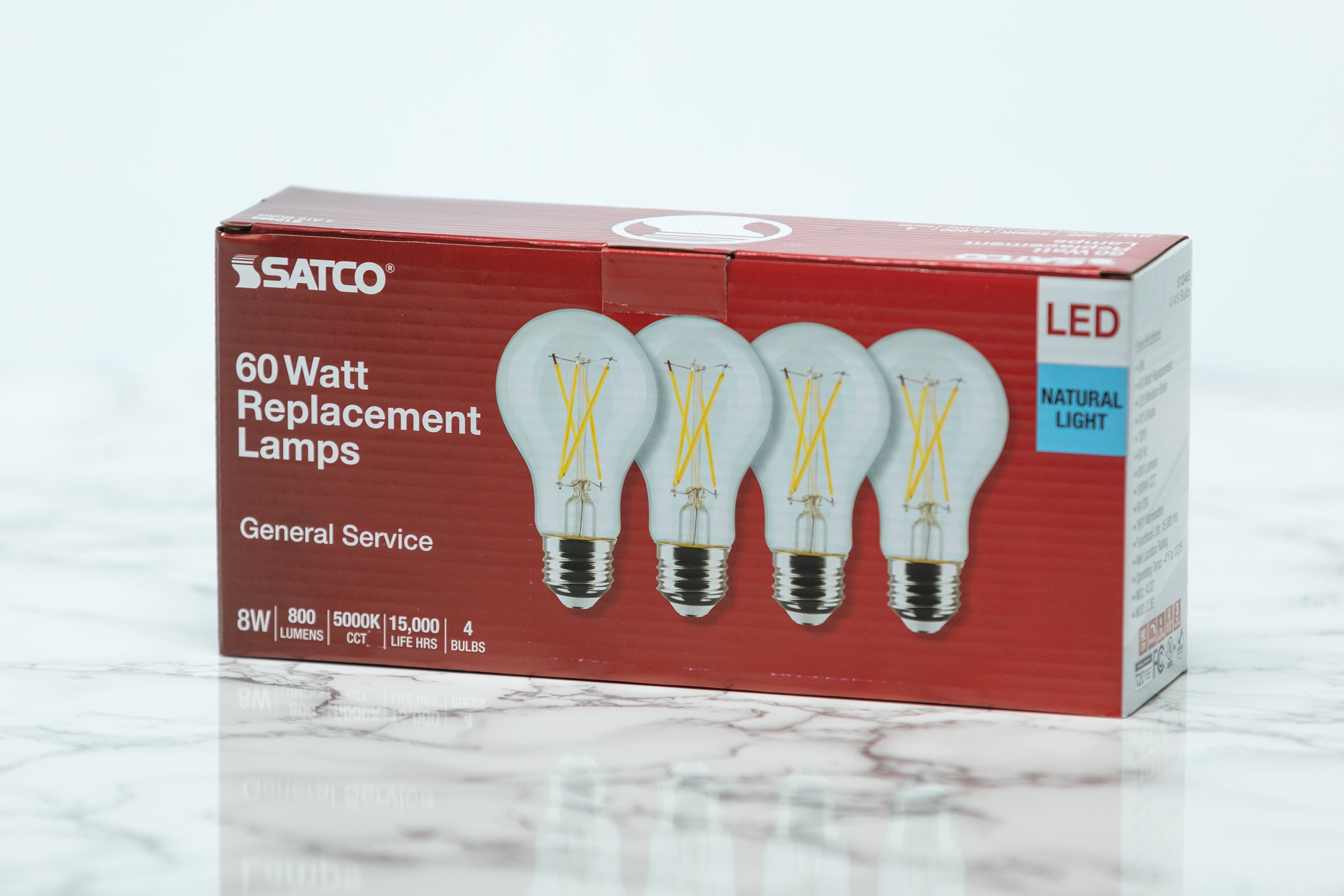 Satco A19 Standard LED Light Bulb - 7W 60W Equivalent, 800 Lumens, E26 Base, Warm White 2700K, Energy Saving Light Bulbs for Home, Bedroom, Living Room, Office Lighting