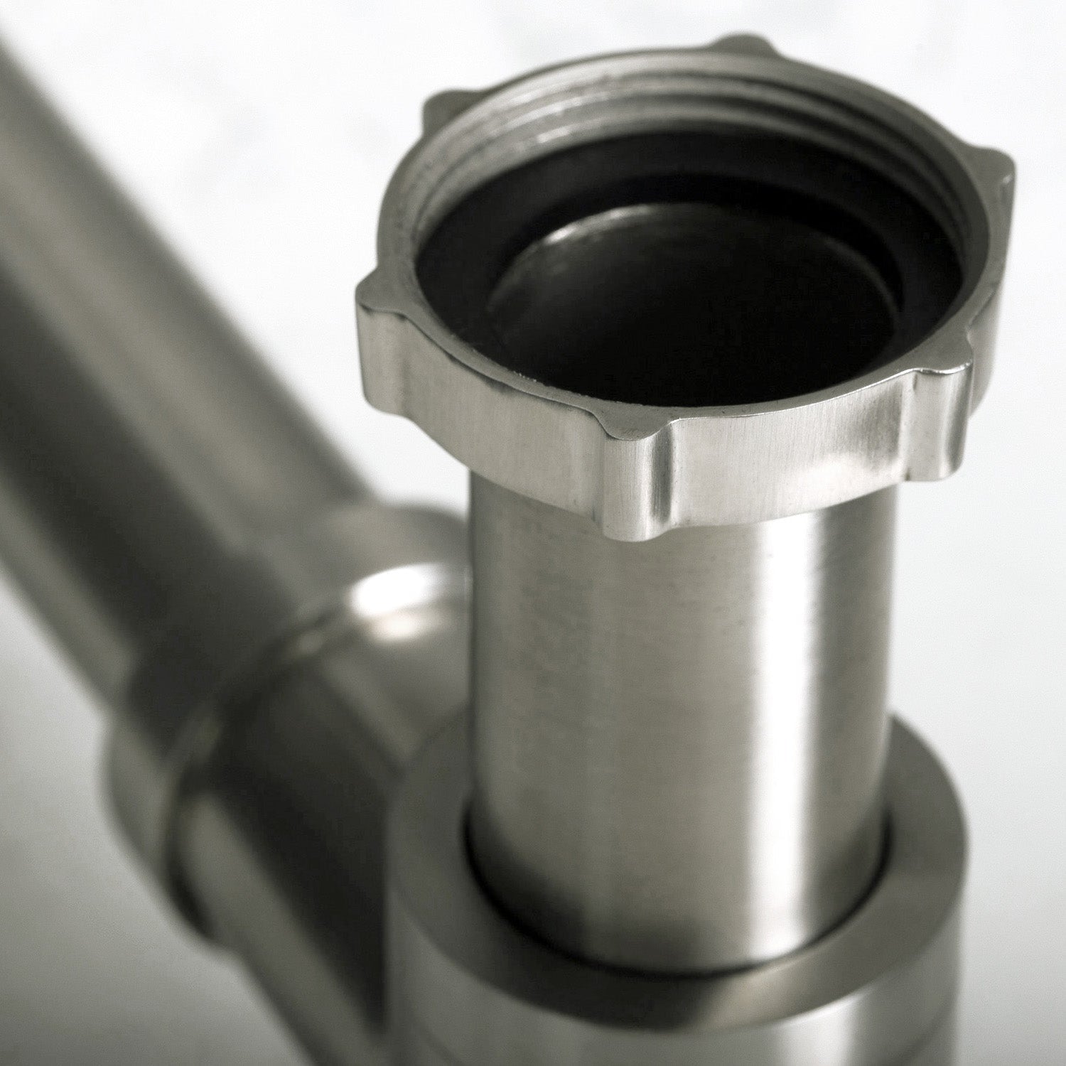 Stainless Steel Sink P-Trap Drain Pipe - Wall Mounted Brushed/Chrome Finish for Kitchen & Bathroom Plumbing (DAX 010 01/BN) - Perfect for Under Sink Waste Water Drainage System