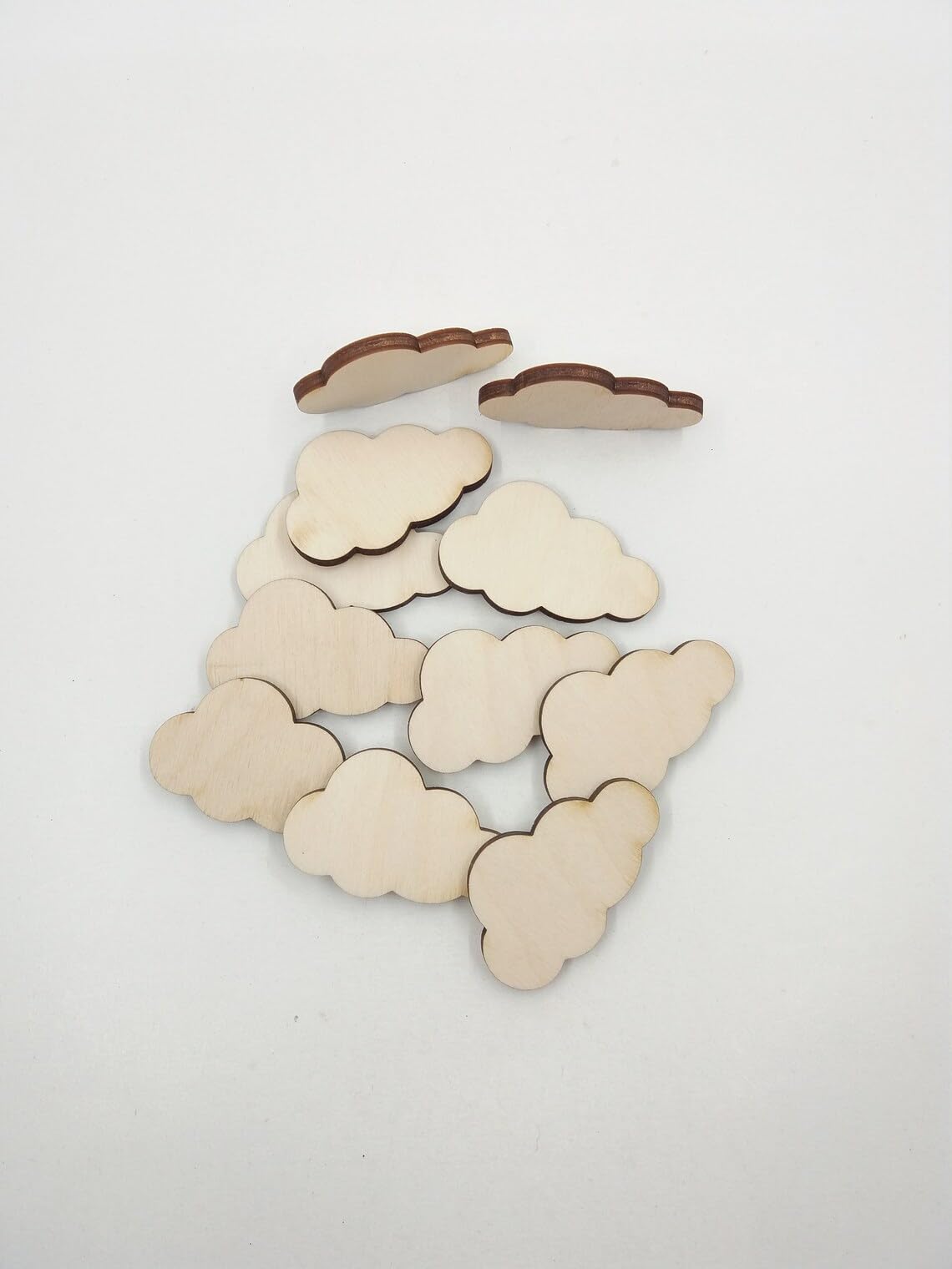 Laser Cut Wood Cloud Shapes - 10 Pack of Blank Wooden Clouds for Scrapbooking, Kids Crafts, DIY Home Decor & Nursery Wall Art