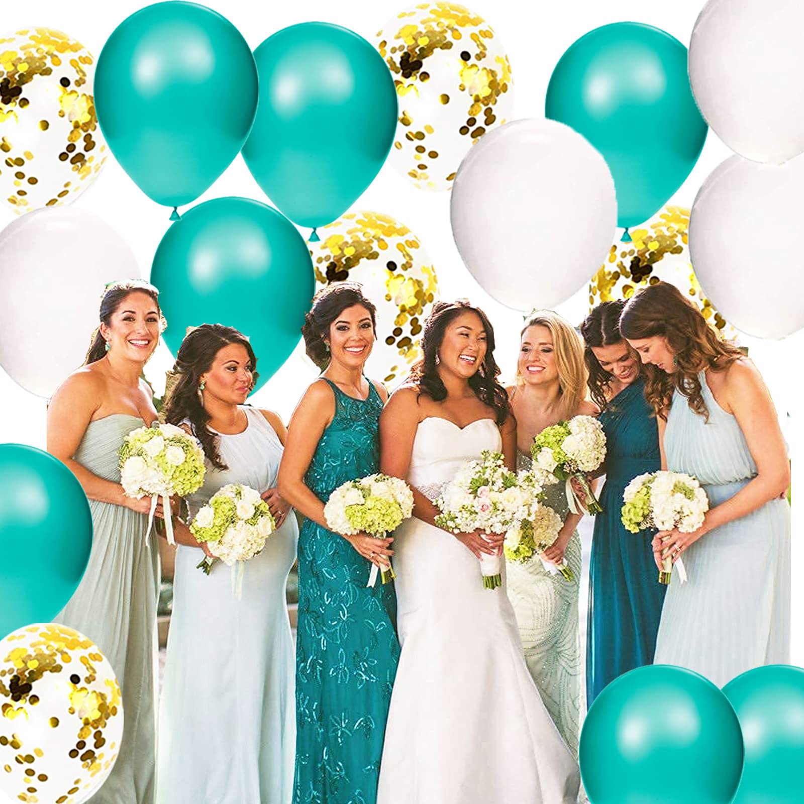 131pcs Teal & Gold Balloon Garland Kit - Elegant Birthday Party Decorations for Women, Bridal Showers & Weddings | Perfect for Indoor/Outdoor Celebrations & Photo Backdrops