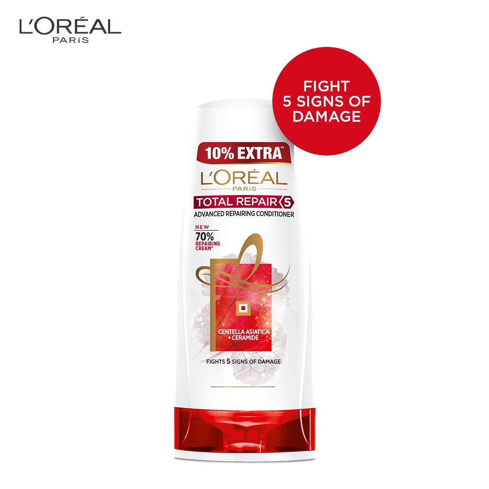 L'Oreal Paris 6 Oil Nourish Conditioner 175ml + 10% Extra Free & Total Repair 5 Conditioner 175ml - Deep Hydrating Hair Treatment for Dry, Damaged Hair - Perfect for Daily Use at Home or Salon