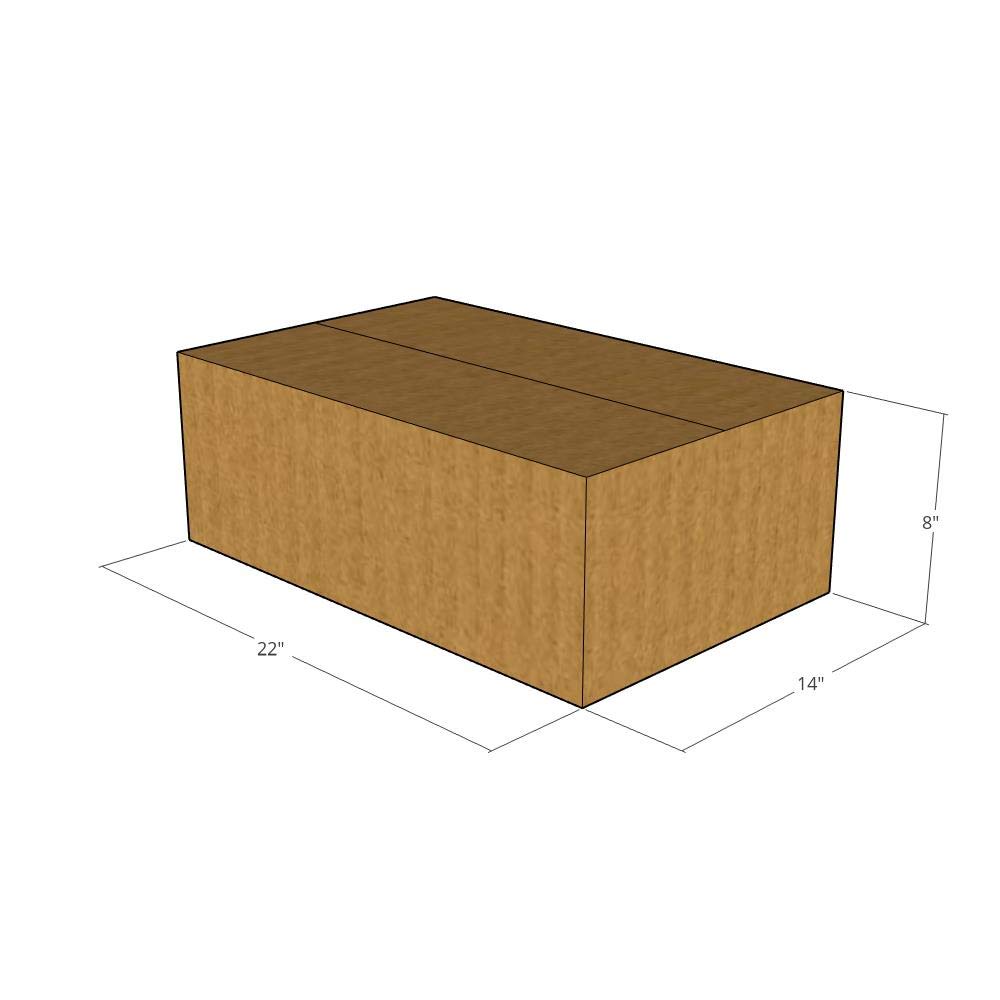 125 - 22x14x8 Inches (LxWxH) - 32 ECT New Corrugated Shipping Boxes - Perfect for Moving, Storage & E-commerce Packaging