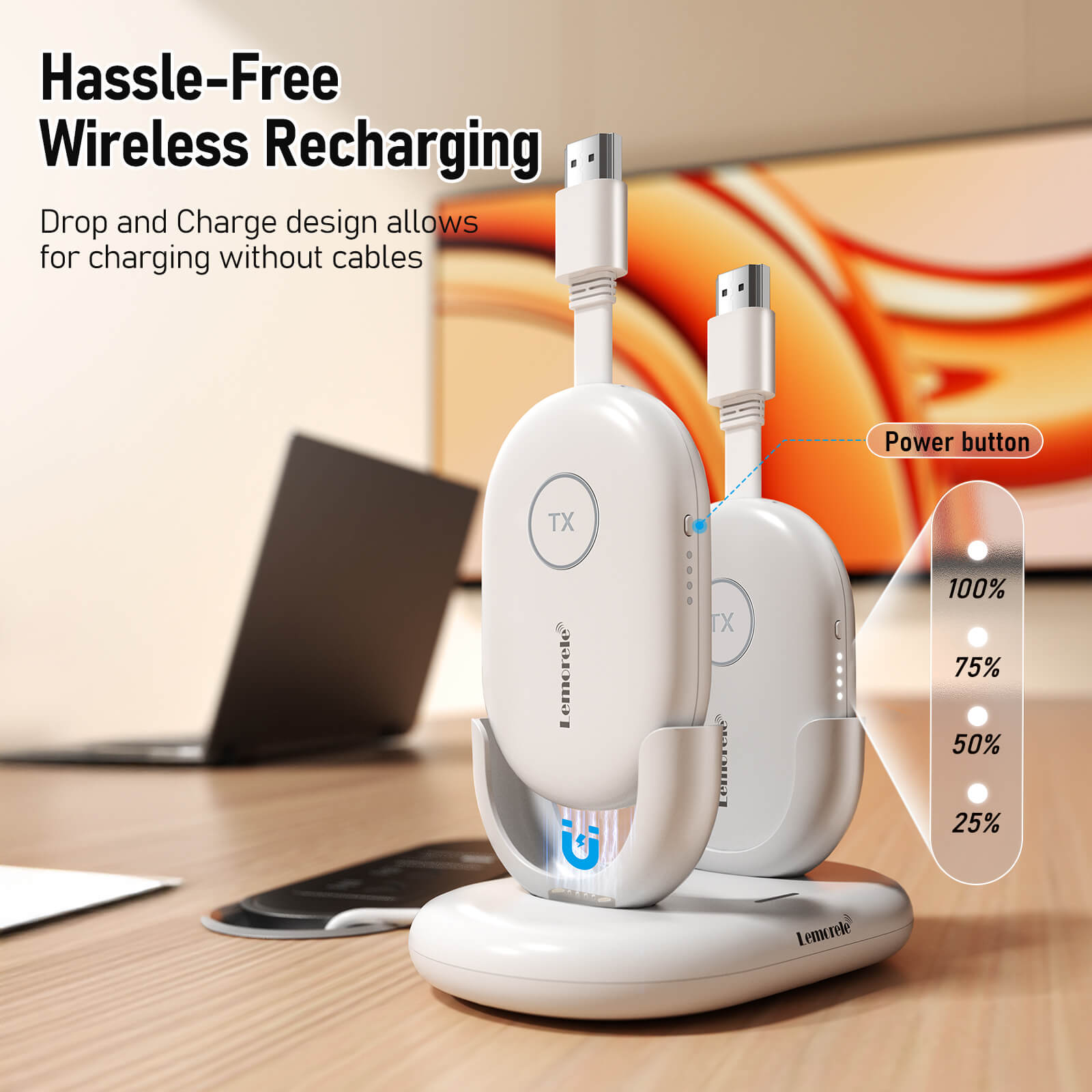 LEMORELE™ G500 Wireless HDMI Transmitter and Receiver Kit - 4K Ultra HD Streaming, Low Latency for Home Theater, Gaming, and Presentations