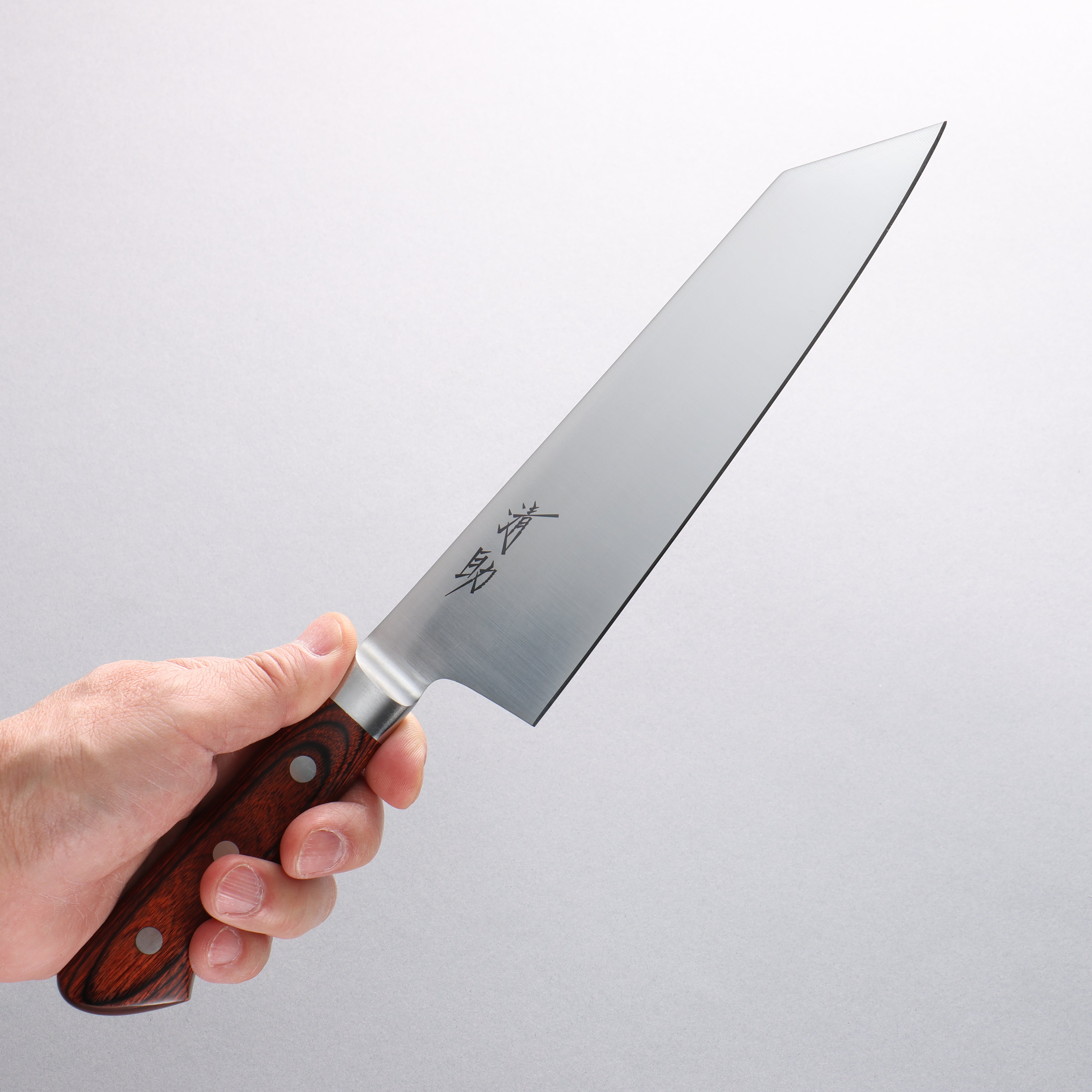 Premium Seisuke Molybdenum Kiritsuke Santoku Knife 195mm - Japanese Chef Knife with Mahogany Handle - Perfect for Sushi, Vegetables & Meat Cutting