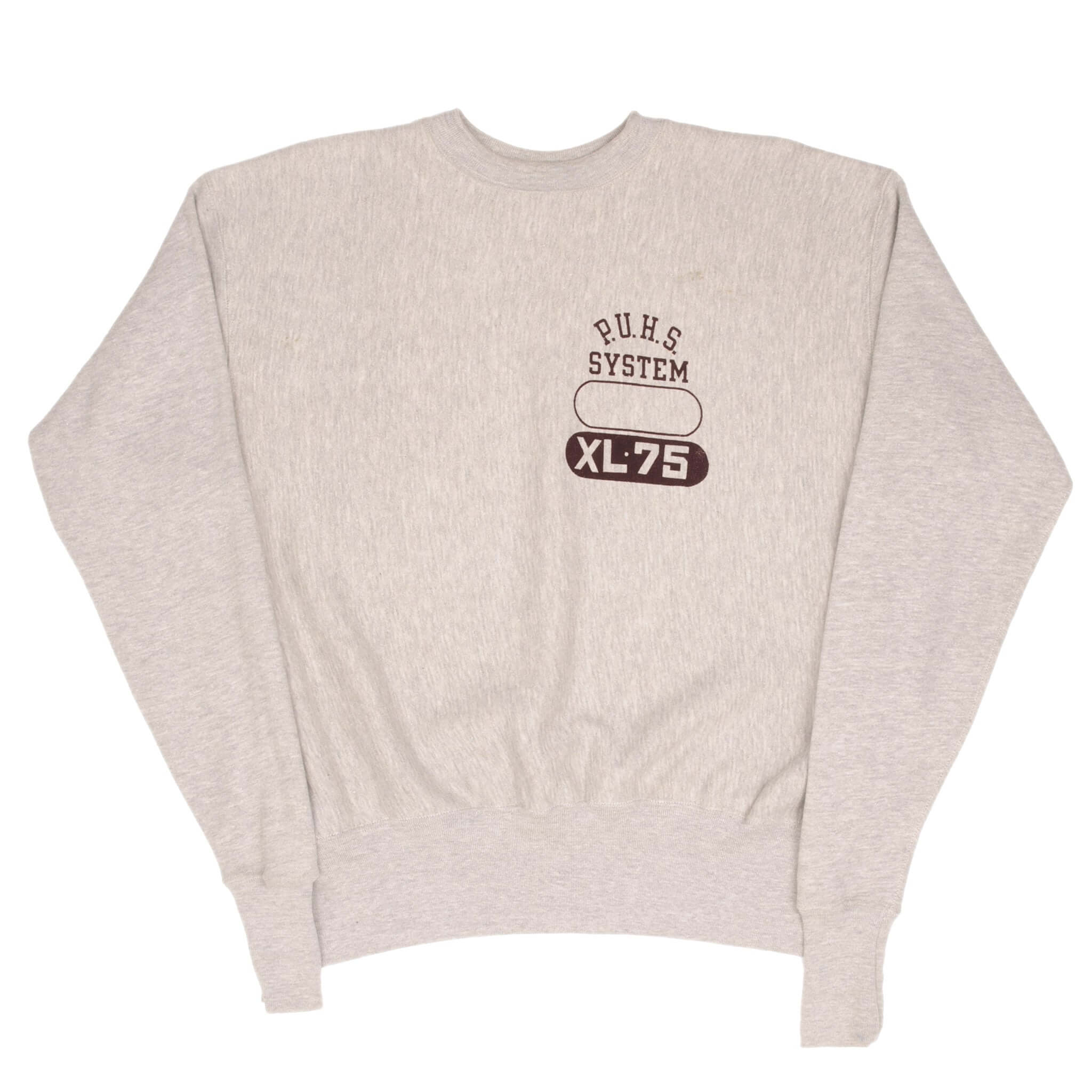 Vintage Champion P.U.H.S System Reverse Weave Sweatshirt 1970s XL Made in USA - Retro Athletic Wear for Men, Unisex Vintage Style for Casual & Streetwear Fashion
