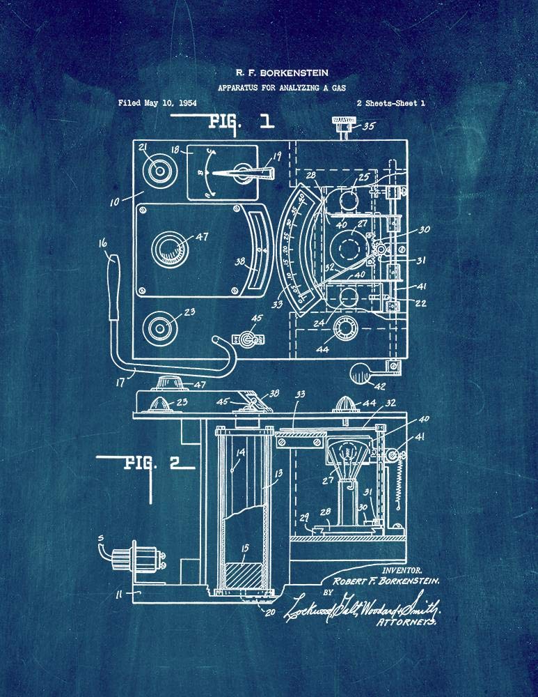 Police Law Enforcement Breathalyzer Patent Print Midnight Blue (5