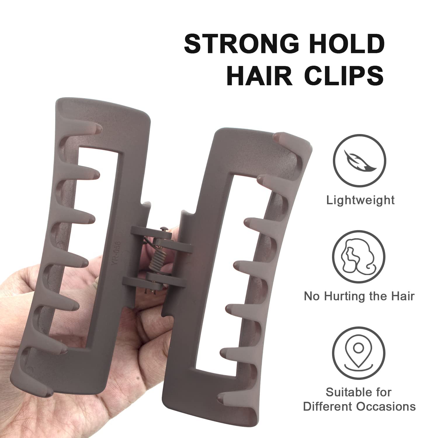 Korean Style Large Hair Claw Clip - 3 Pack Red Chimes Hair Clutcher for Women & Girls, Thick Hair Accessories | Perfect for Updos, Ponytails & Everyday Hairstyles