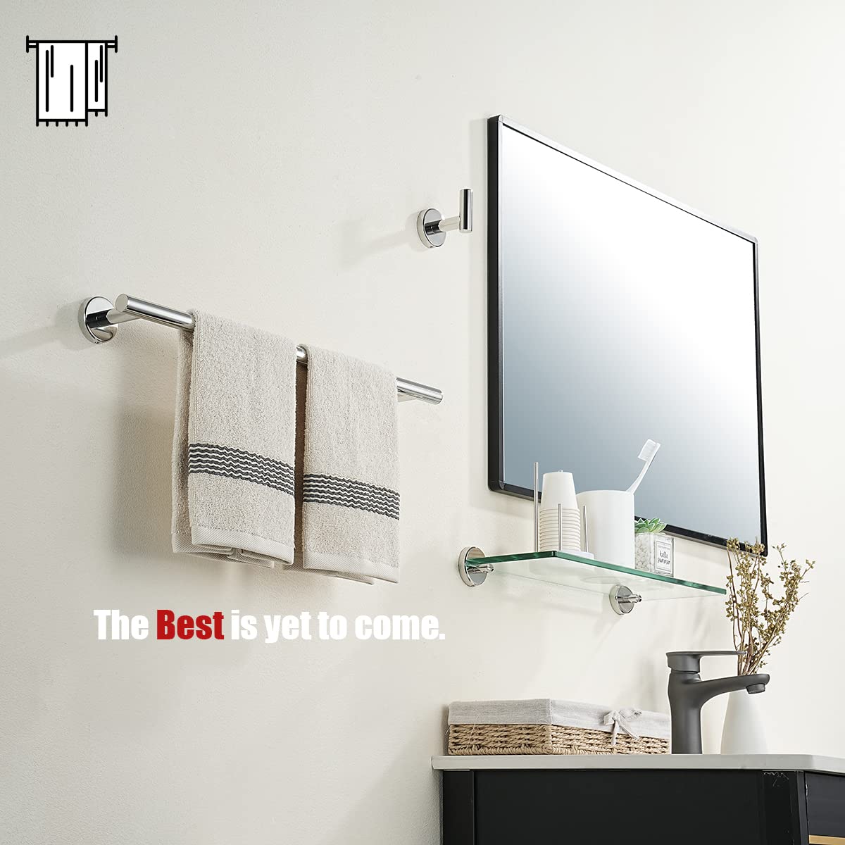 18 Inch Stainless Steel Towel Bar - Chrome Polished Wall Mount Bathroom Towel Rack (20.47
