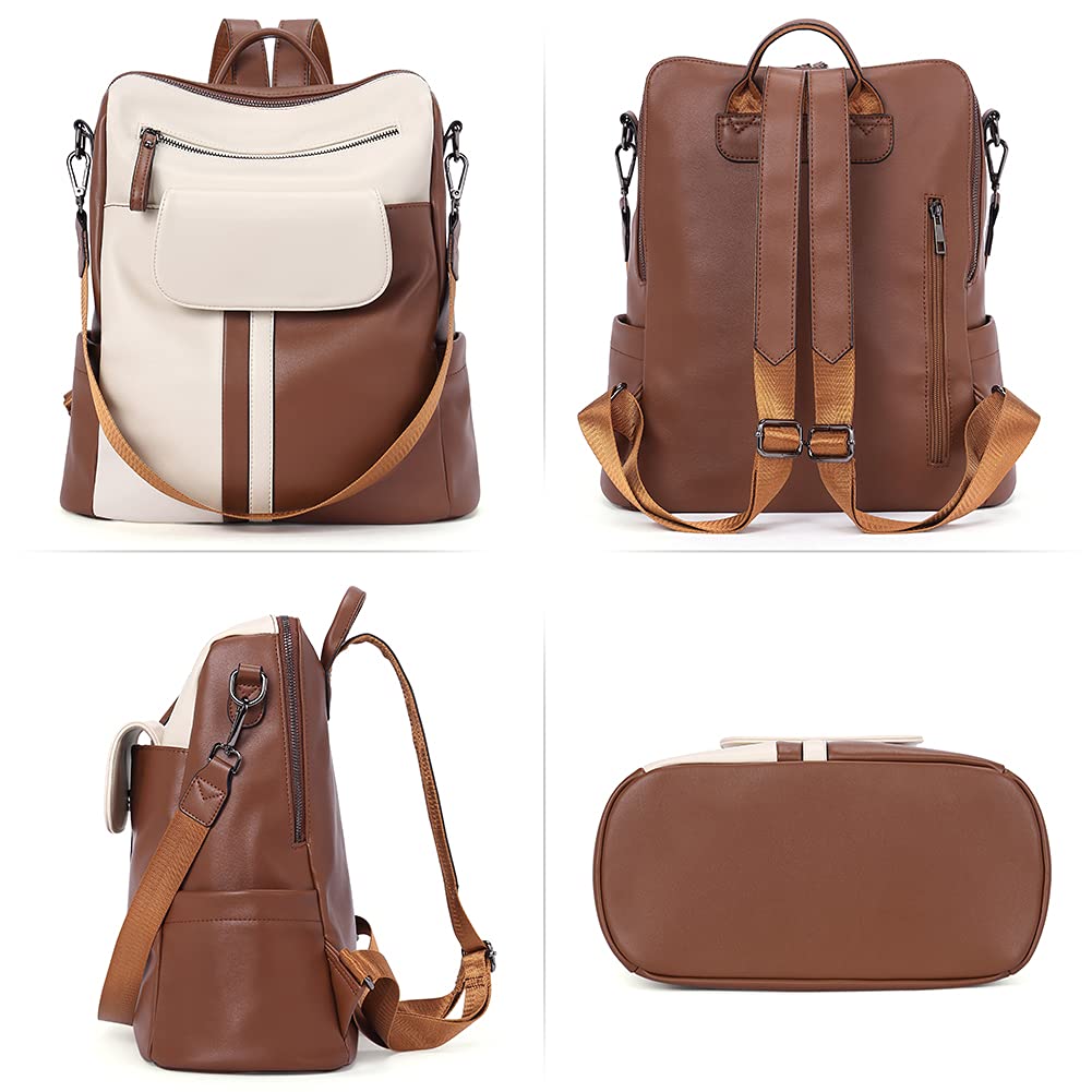 CLUCI Genuine Leather Backpack Purse for Women - Large Anti-Theft Convertible Travel Backpack Handbag - Perfect for Work, College & Weekend Getaways