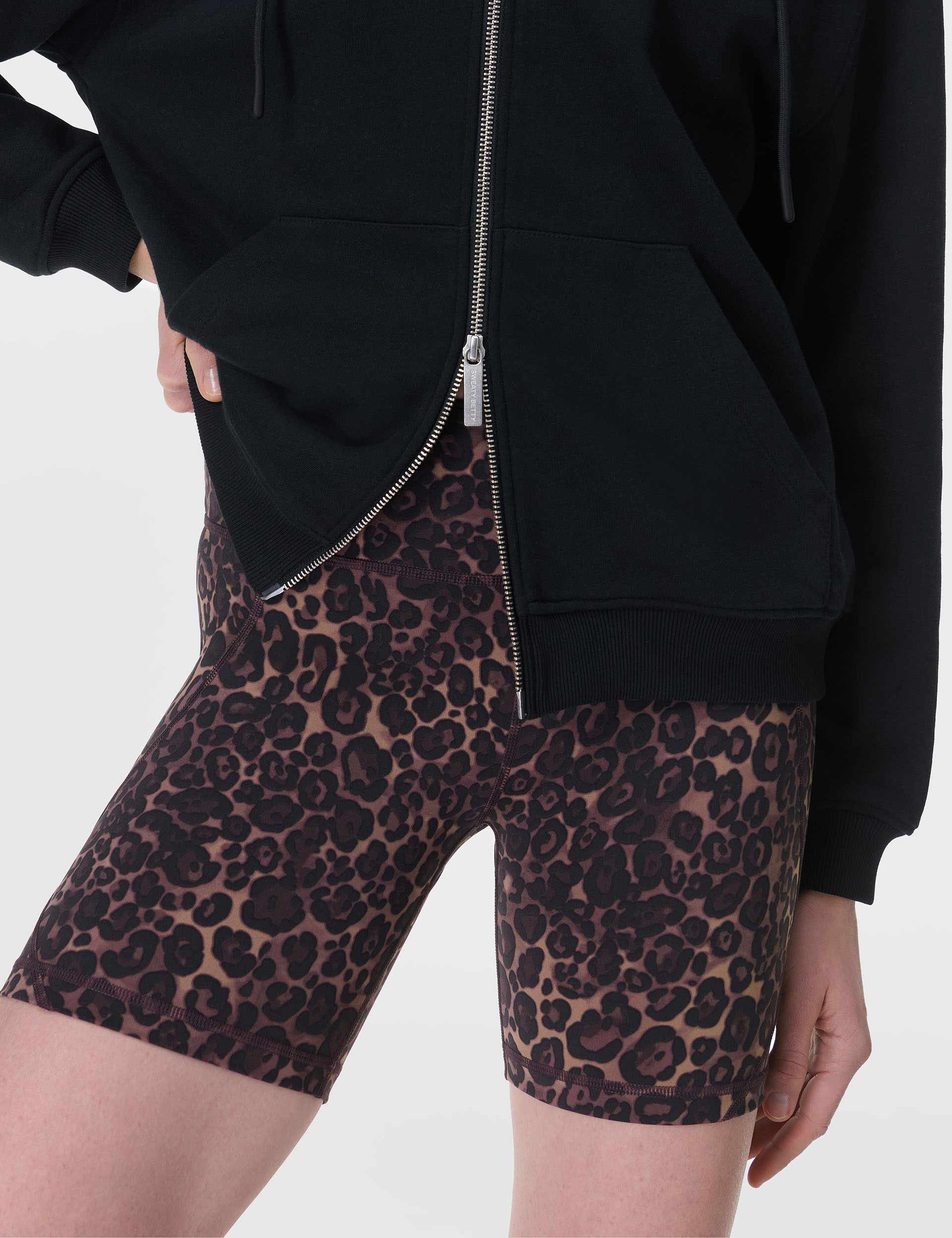 Power 6 Cycling Shorts - Brown Wild Leopard Print Biking Shorts for Men & Women | Comfortable & Breathable for Road Cycling, Mountain Biking & Indoor Training