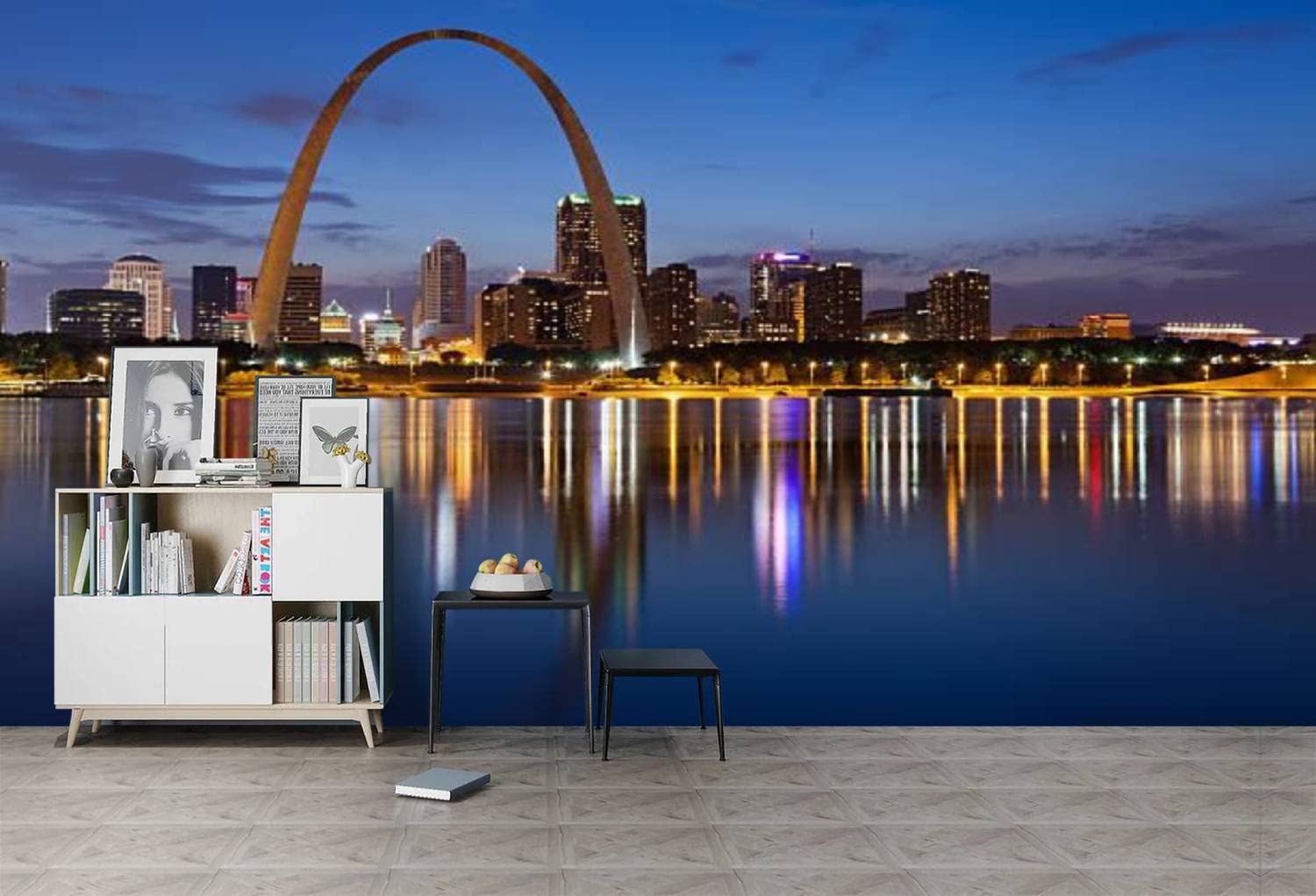 St. Louis Skyline PVC Peel and Stick Wallpaper - Removable Self-Adhesive Wall Mural for Living Room, Bedroom & Home Decor | Easy DIY Wall Sticker for Urban Apartment, Office or Dorm Room