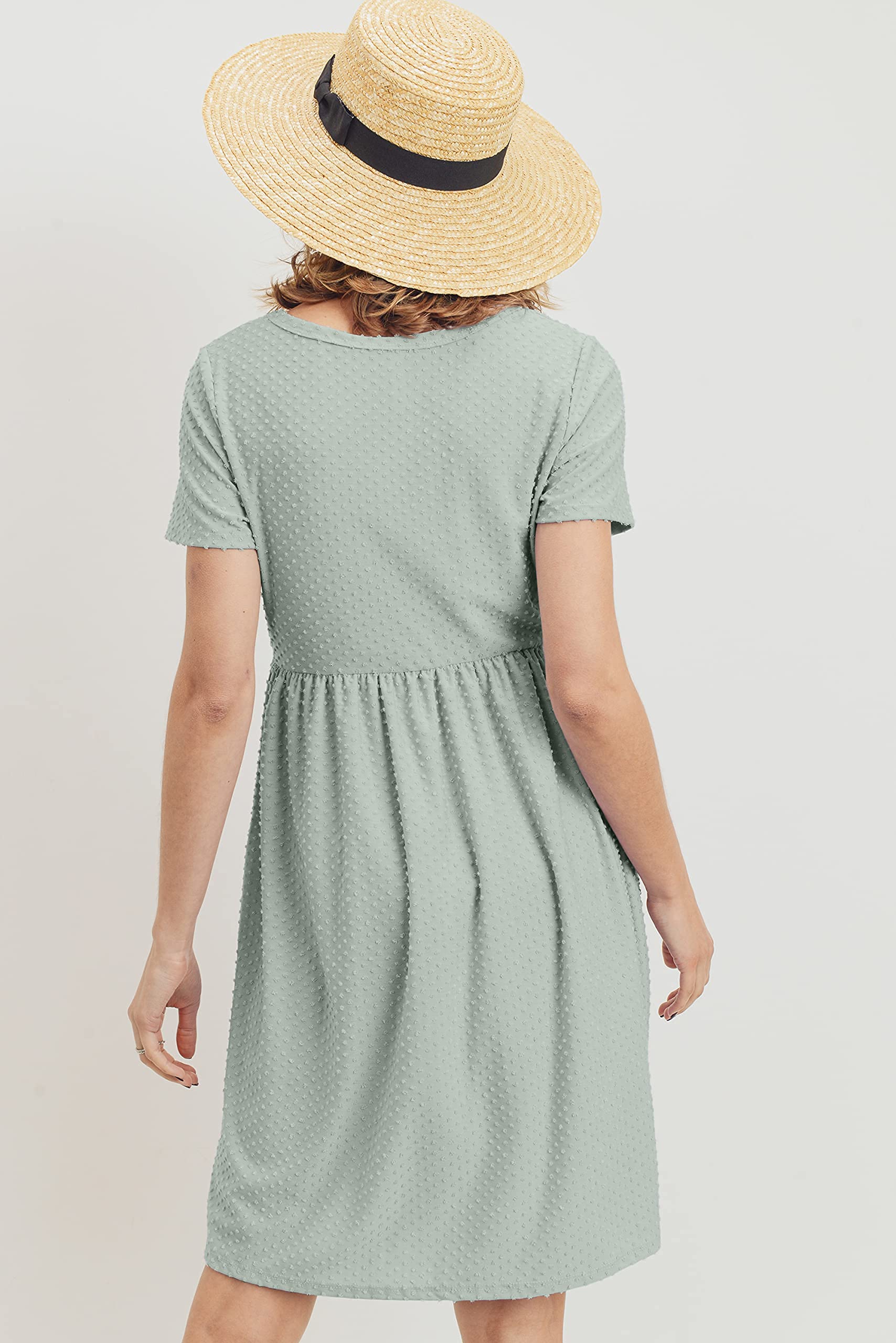 HELLO MIZ Women's Maternity Dress - Empire Waist Flowy Casual Pregnancy Dress for Baby Shower, Nursing & Everyday Comfort