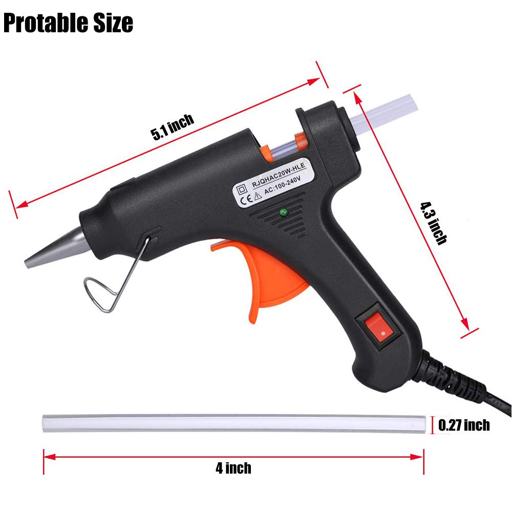 Upgraded 20W High Temperature Mini Hot Glue Gun Kit with 50 Glue Sticks (4.0
