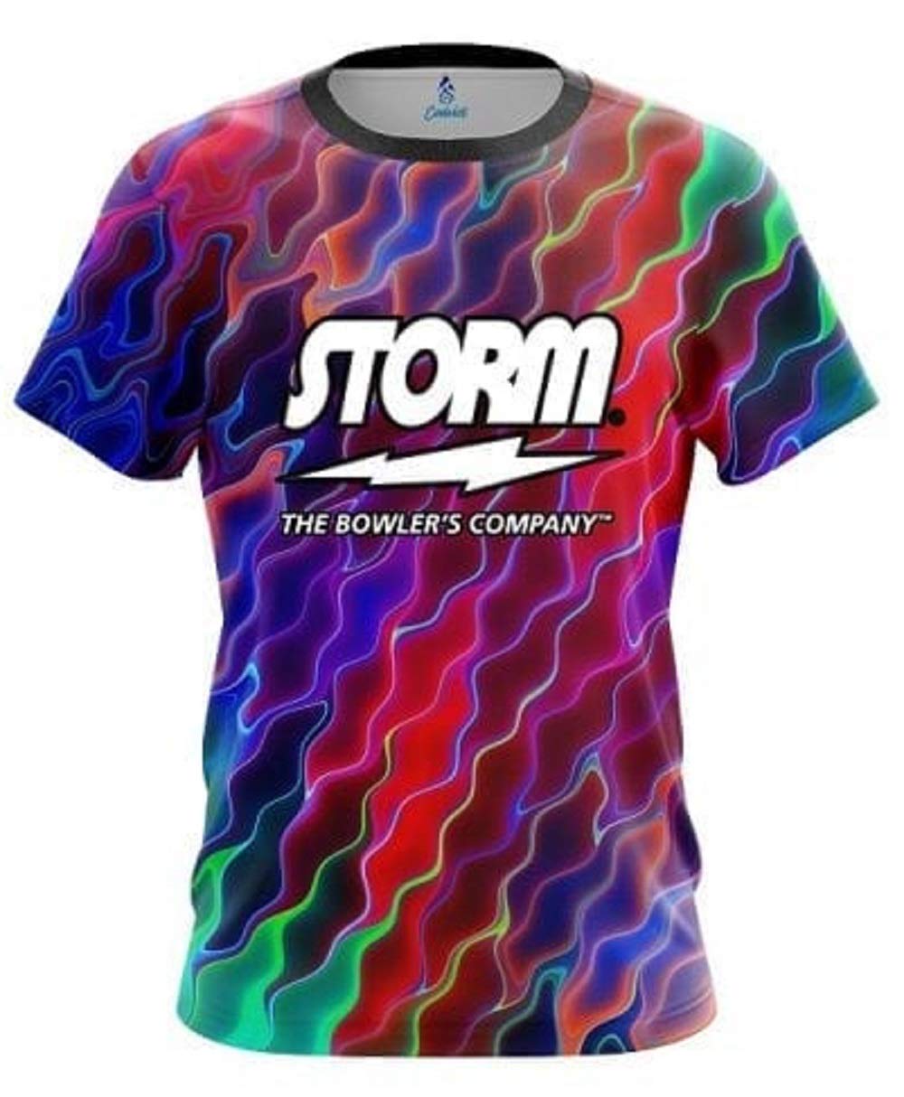 Storm Psychedelic Electric Wave Bowling Jersey - High Performance Bowling Shirt for Men & Women - Perfect for League Play, Tournaments & Casual Bowling Nights