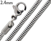 Stainless Steel Snake Chain Necklace 2.4mm - Durable & Hypoallergenic Jewelry for Women & Men, Perfect for Everyday Wear, Gift Giving & Special Occasions