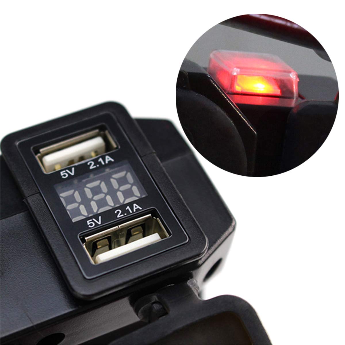 DaMohony 12V Dual USB Port Motorcycle Charger - Waterproof & Fast Charging Power Outlet Socket for Harley, Honda, Yamaha - Perfect for Road Trips & Adventure Riding