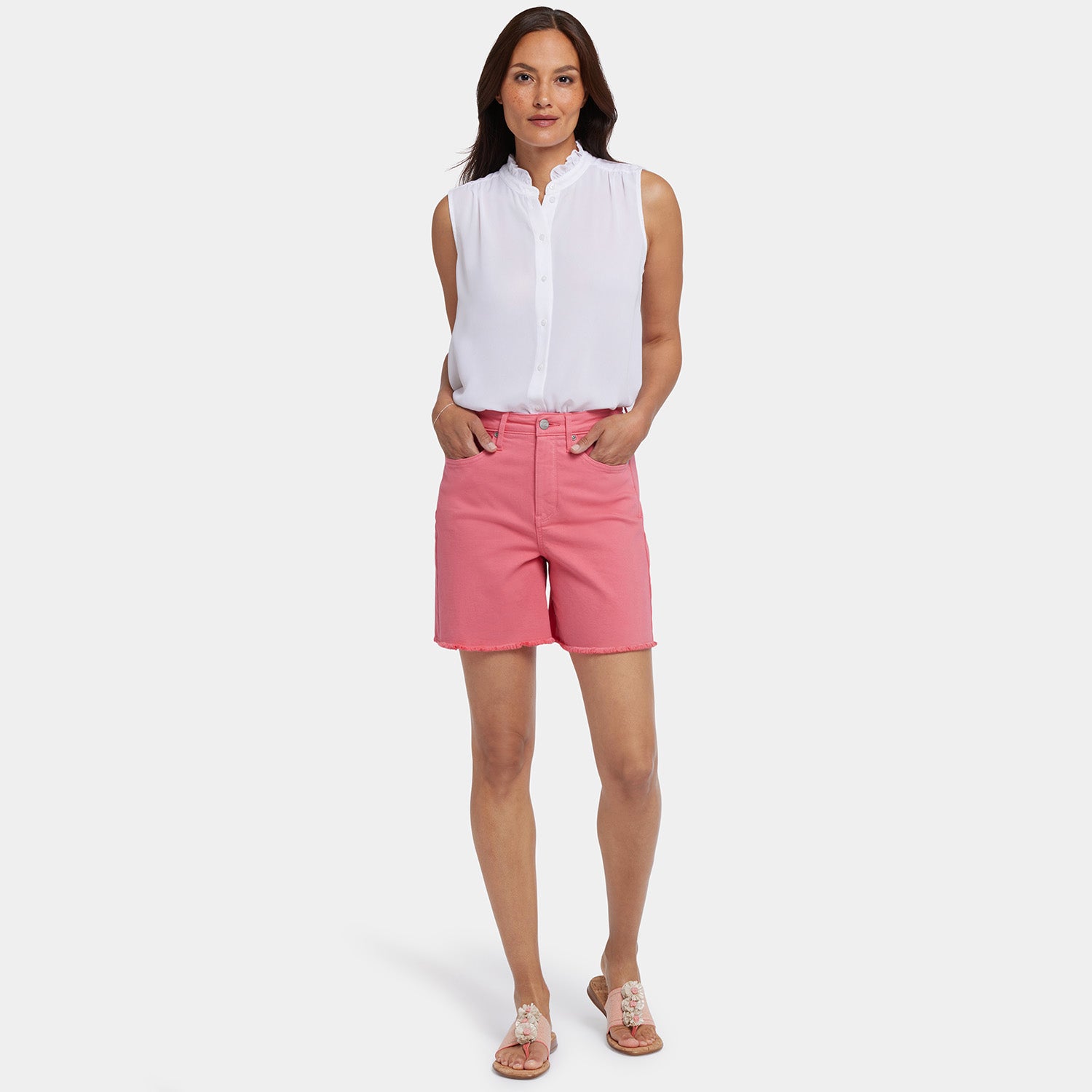 Berkyn Relaxed Fit Denim Shorts for Women - Spiced Coral Wash | Comfortable High Waist Stretch Jeans Shorts | Perfect for Summer, Beach, and Casual Outings