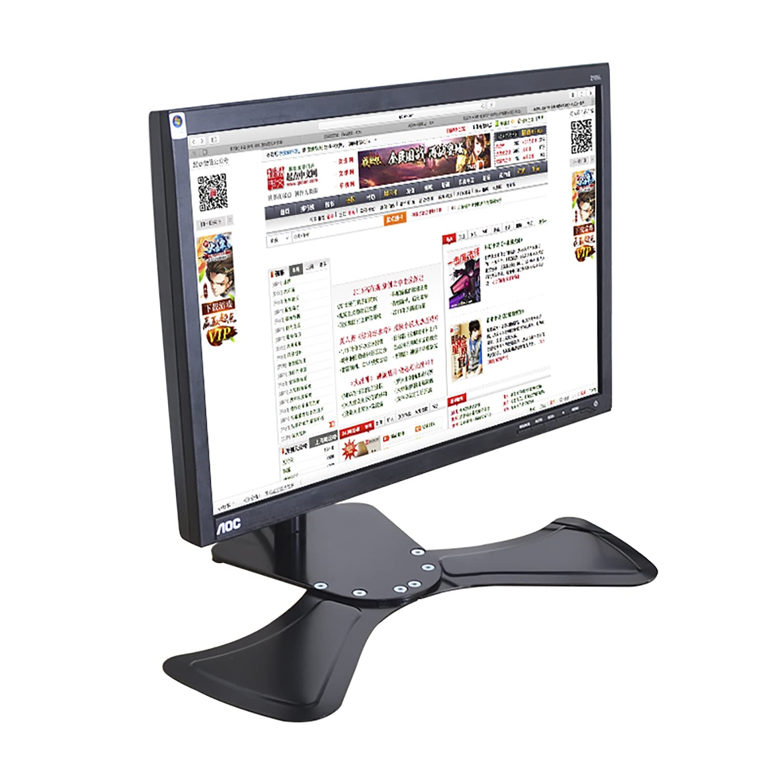Universal TV Stand & Single Monitor Stand - Height Adjustable Desk Mount with Sturdy Metal Base for 15-27 Inch LCD Screens (40cm) - Perfect for Home Office, Gaming Setup & Workspace Organization