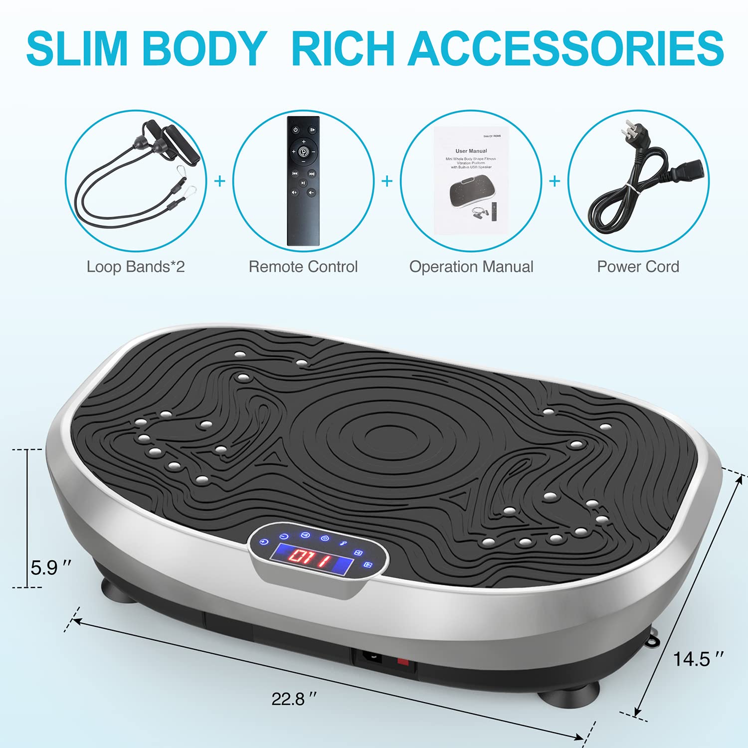 AXV Vibration Plate Exercise Machine - Whole Body Workout Platform for Weight Loss, Toning & Fitness - Power Vibration Technology - Perfect for Home Gyms, Wellness & Body Shaping - Ideal for Post-Workout Recovery, Senior Fitness & Low-Impact Exercise