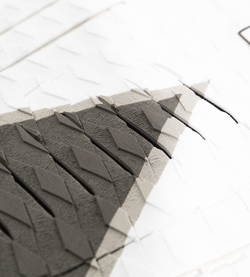 AQSS Grey/White 3-Piece Traction Pad for Surfboard - Non-Slip Grip for Enhanced Surfing Performance & Safety