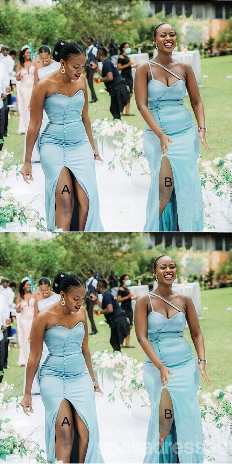 Elegant Mermaid Bridesmaid Dresses with Side Slit - WG1673 | Perfect for Beach Weddings, Formal Events & Evening Parties