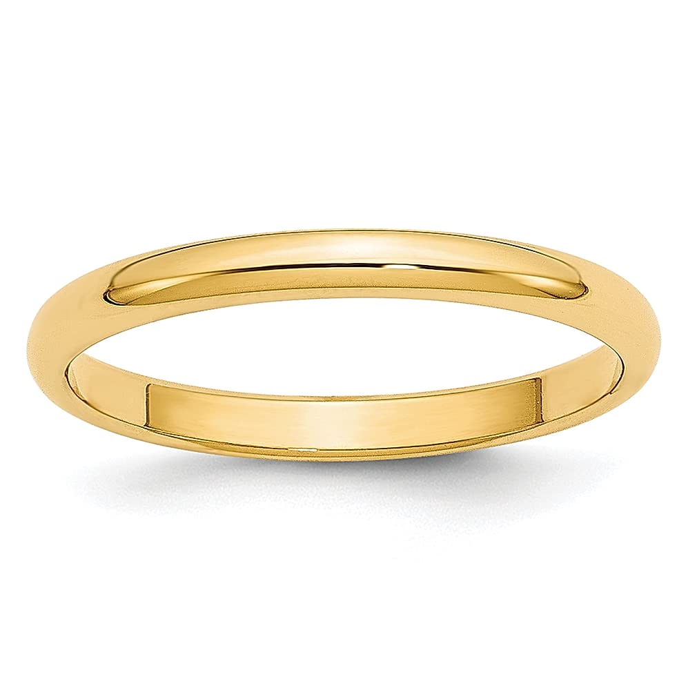 10K Yellow Gold 2.5mm Half Round Wedding Band Ring for Women - Size 5 Classic Fine Jewelry, Perfect for Anniversaries, Engagements & Special Occasions