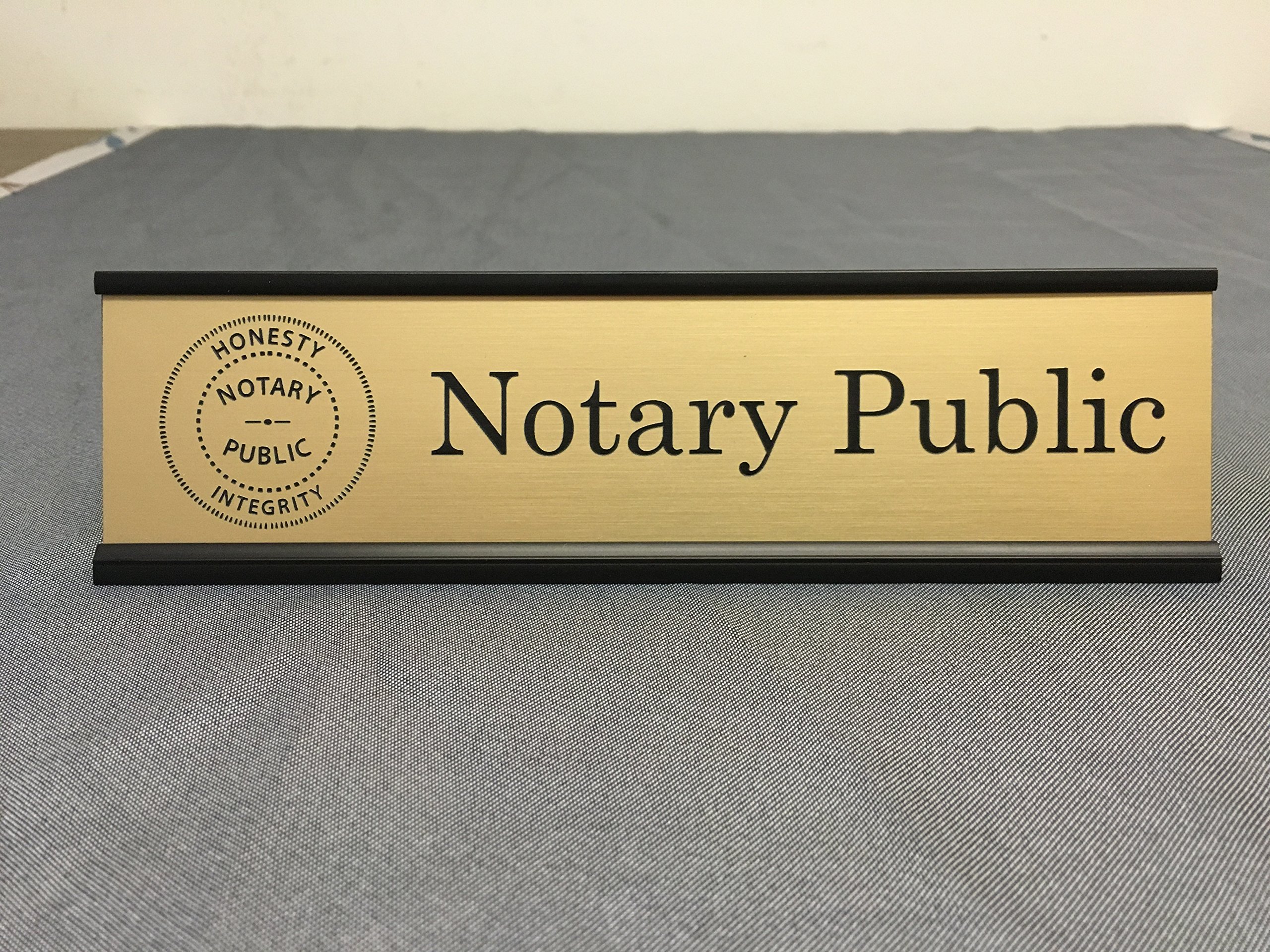 Gold Notary Desk Sign - Traditional Style for Office & Legal Use