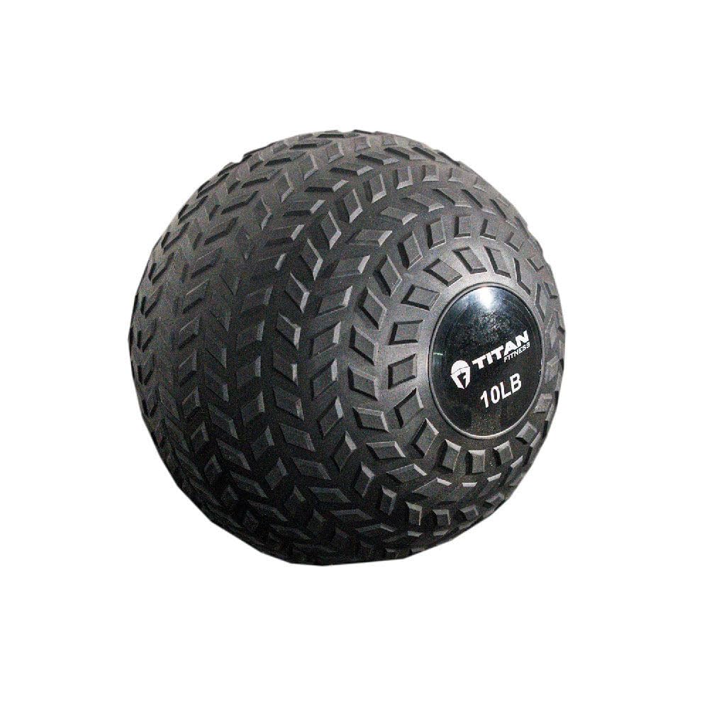 Titan Fitness Rubber Tread Slam Ball - Heavy Duty Dead Bounce Weighted Exercise Ball for Strength Training, CrossFit, HIIT Workouts - Perfect for Throwing, Catching, Slamming & Twisting Moves in Home Gym or Outdoor Fitness