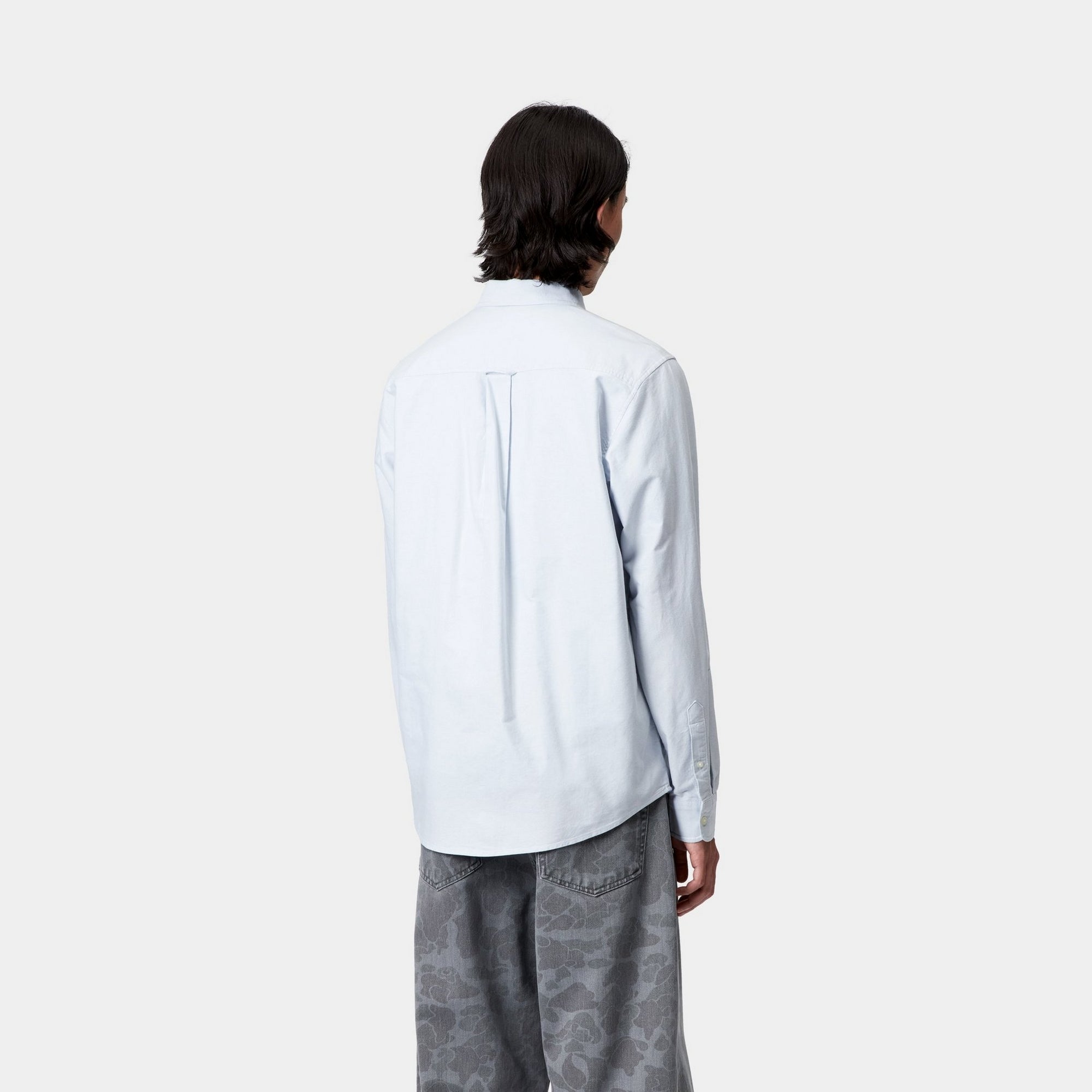 C Logo T-Shirt for Men & Women - Soft Cotton Crewneck Tee in Blue Fog & White | Casual Wear, Street Style, Everyday Outfit