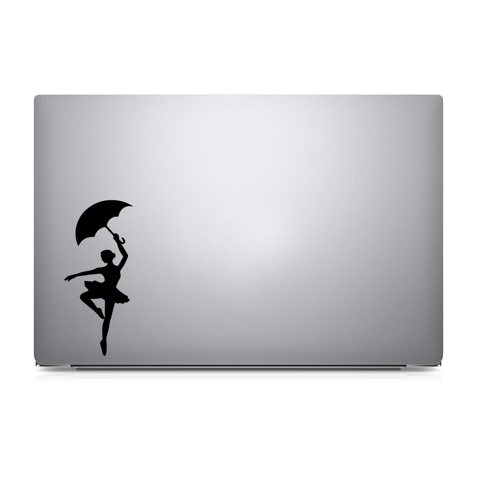 Ballerina with Umbrella Vinyl Decal Sticker - 5.5 Inch Black Waterproof Decal for Laptop, Car, Notebook, Phone - Perfect for Dance Enthusiasts & Gift Giving