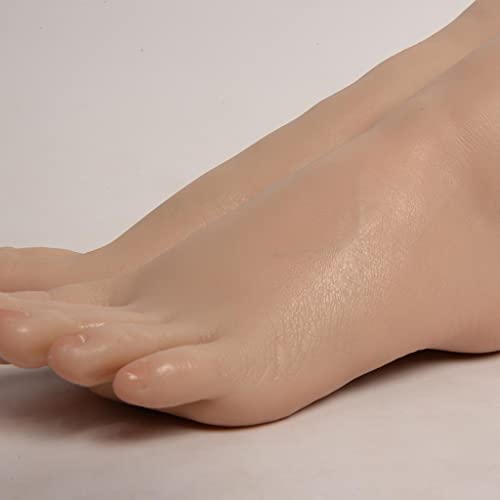 Realistic Mannequin Foot for Shoe Display & Sock Showcase - Lifelike Artificial Feet for Nail Art Practice, Pedicure Training - Ideal for Salon, Retail Store, Cosmetology School - Perfect for Product Photography & Foot Care Demonstration