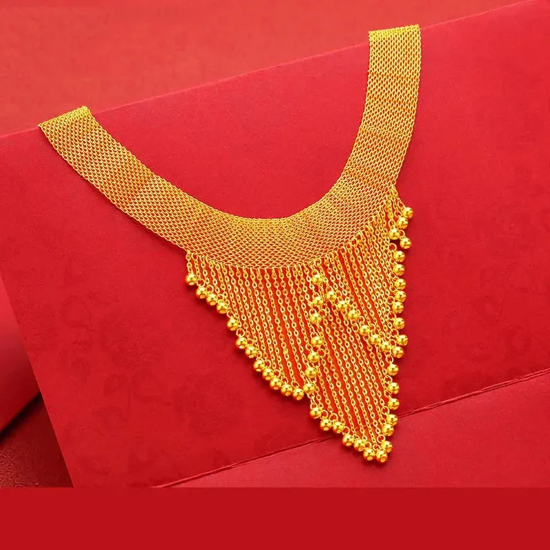 24K Pure Gold Necklace Real AU 999 Solid Gold Chain - Elegant Trendy Classic Jewelry for Women - Perfect for Parties, Weddings & Special Occasions - New 2023 Hot Sell