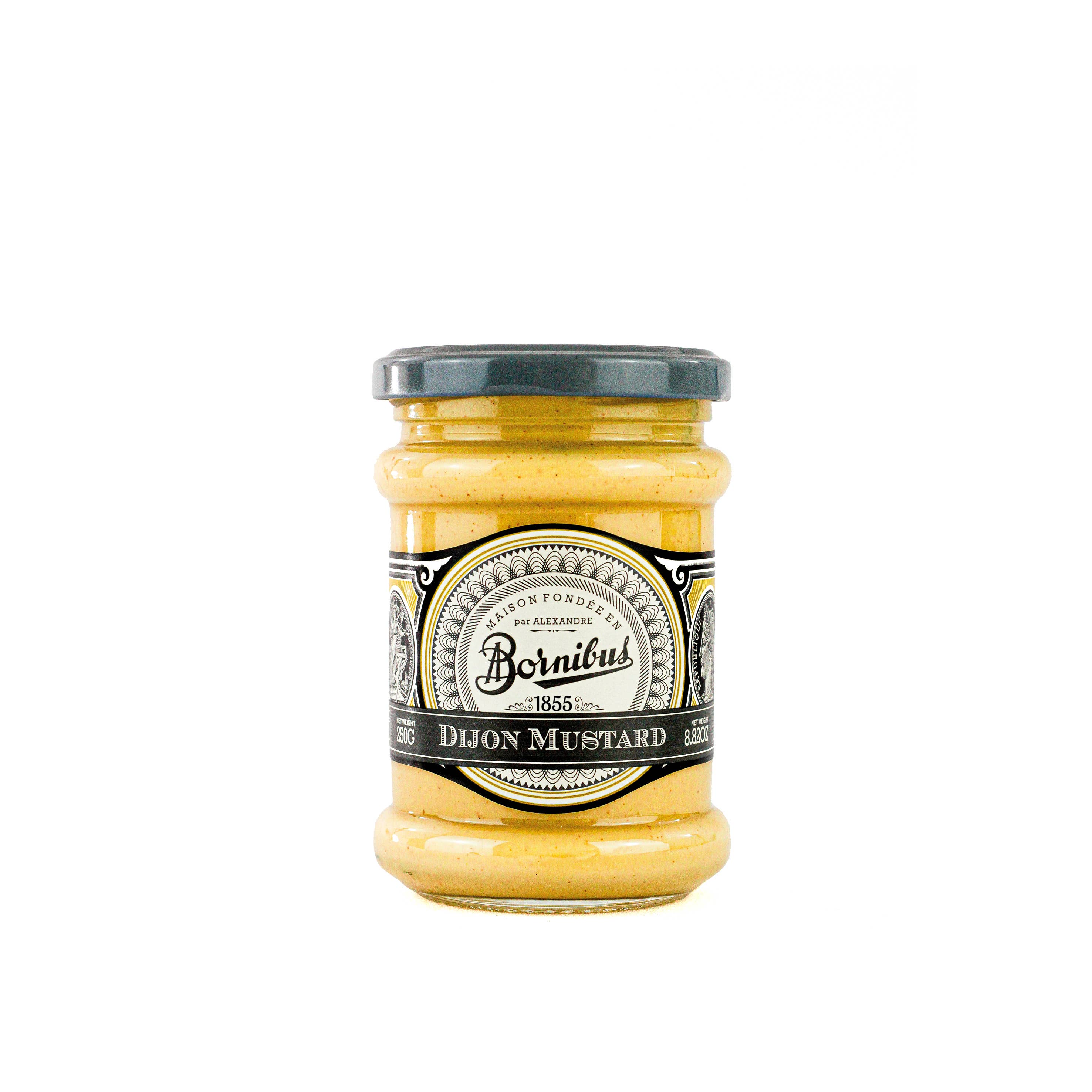 Bornibus Dijon Mustard 8.82 oz (250g) - Premium French Mustard for Sandwiches, Salads & Gourmet Cooking