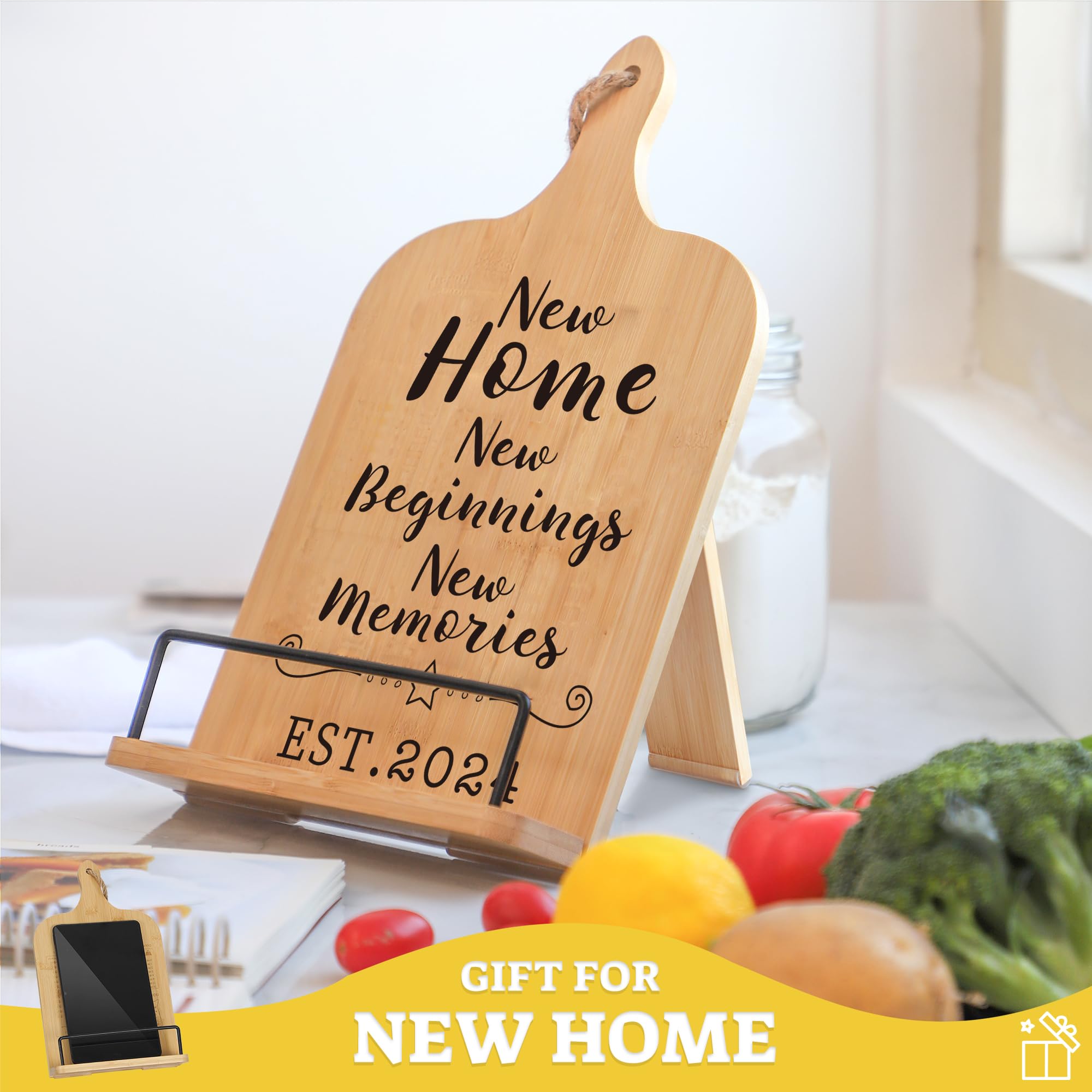New Home Gift Cookbook Stand - Perfect Housewarming & Kitchen Gift for Women - Ideal for Cooking & Recipe Display