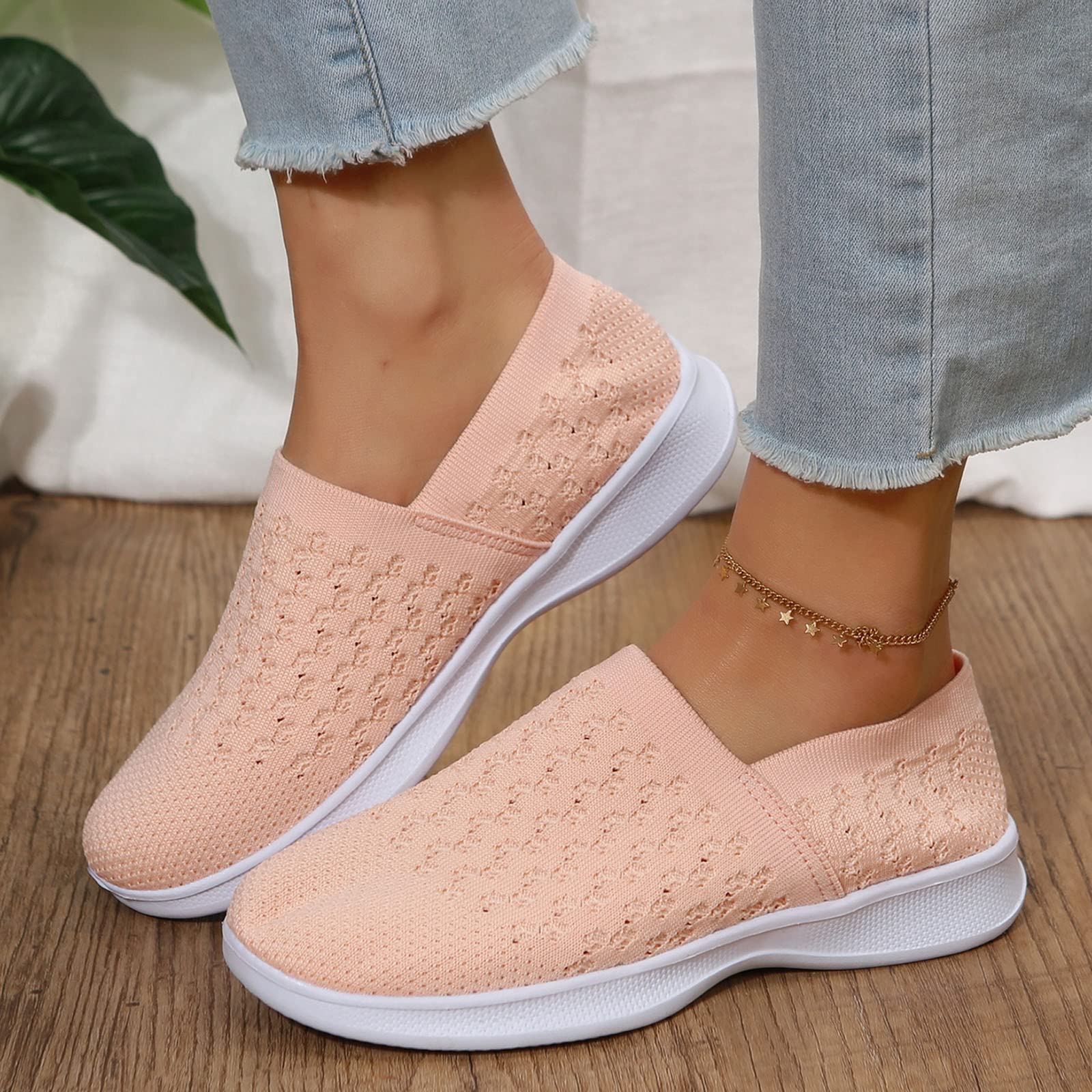 Women's Slip-On Walking Shoes - Lightweight Mesh Running Shoes for Women with Soft Sole - Comfortable for Travel, Outdoor & Leisure Activities - Perfect for Jogging, Gym & Daily Wear