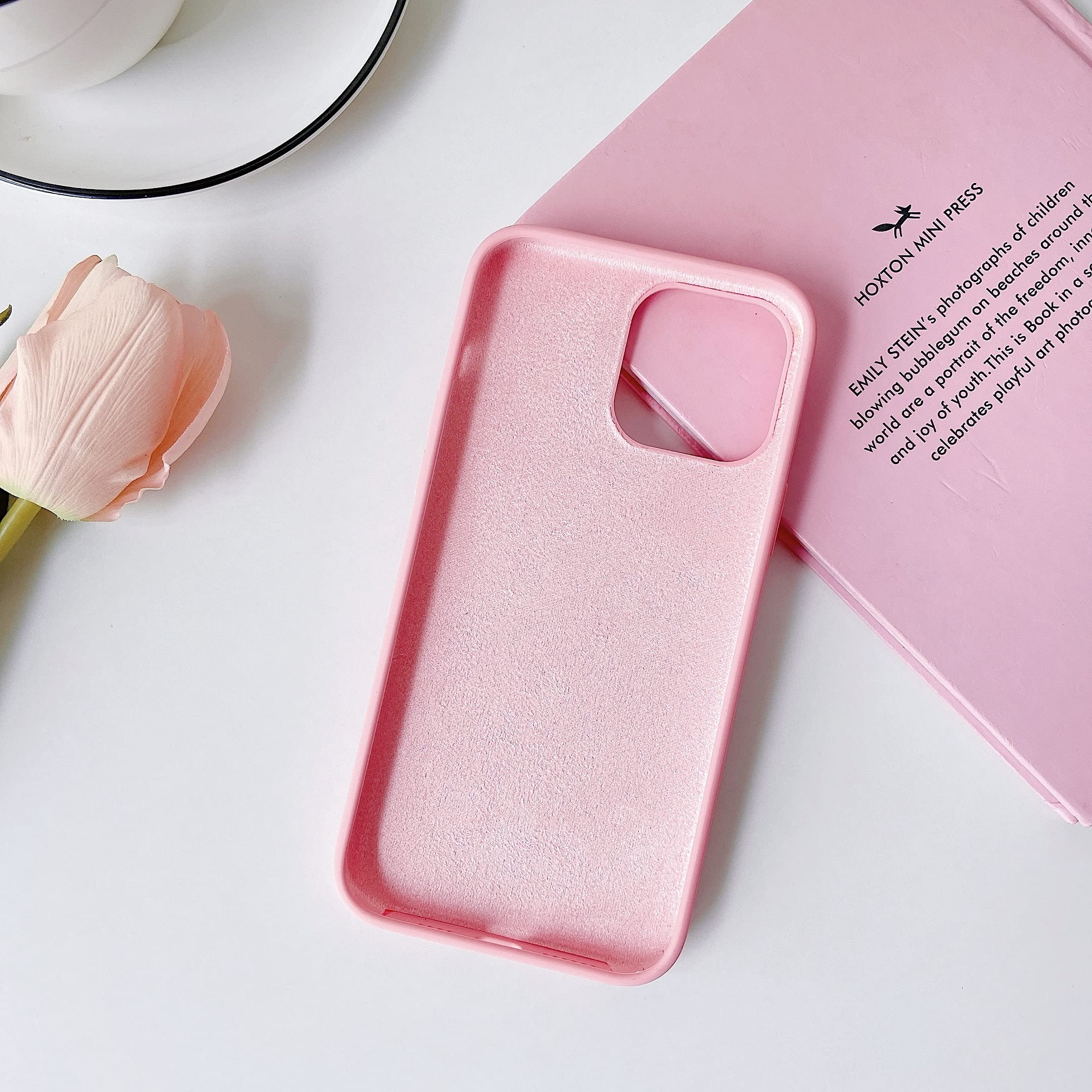 Jmltech iPhone 13 Pro Max Case - Soft Silicone Protective Cover with Anti-Scratch Microfiber Lining, Cute Heart Design for Women (Pink) | Perfect for Everyday Use, Work, and Travel Protection