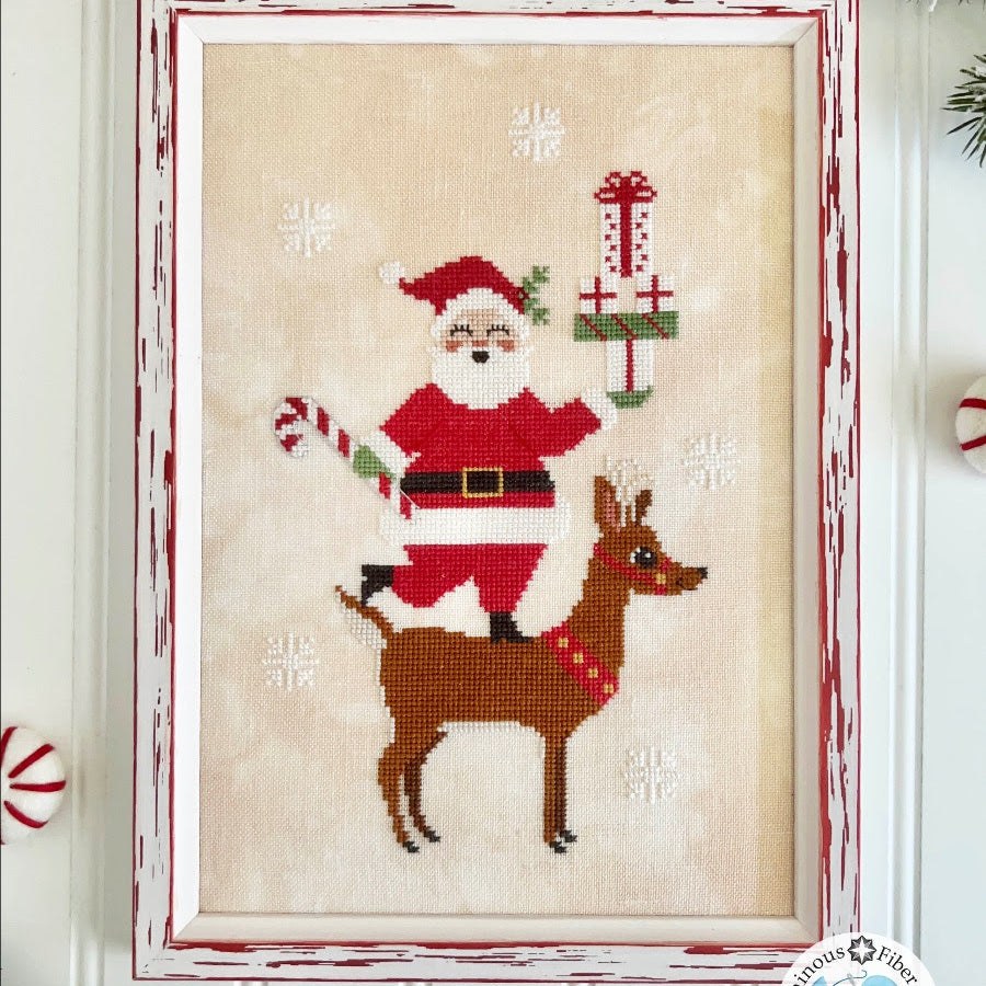 Santa Stack Cross Stitch Pattern PDF - Christmas Embroidery Design for Holiday Decorations, DIY Craft Projects & Festive Home Decor