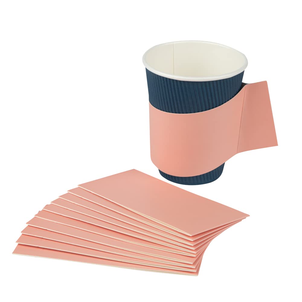Restpresso Disposable Hot Coffee Sleeves with Handle - 1000 Count Nude Paper Cup Jackets for 12/16/20 oz Cups (Cups Sold Separately) - Perfect for Coffee Shops, Cafes & Takeout Businesses