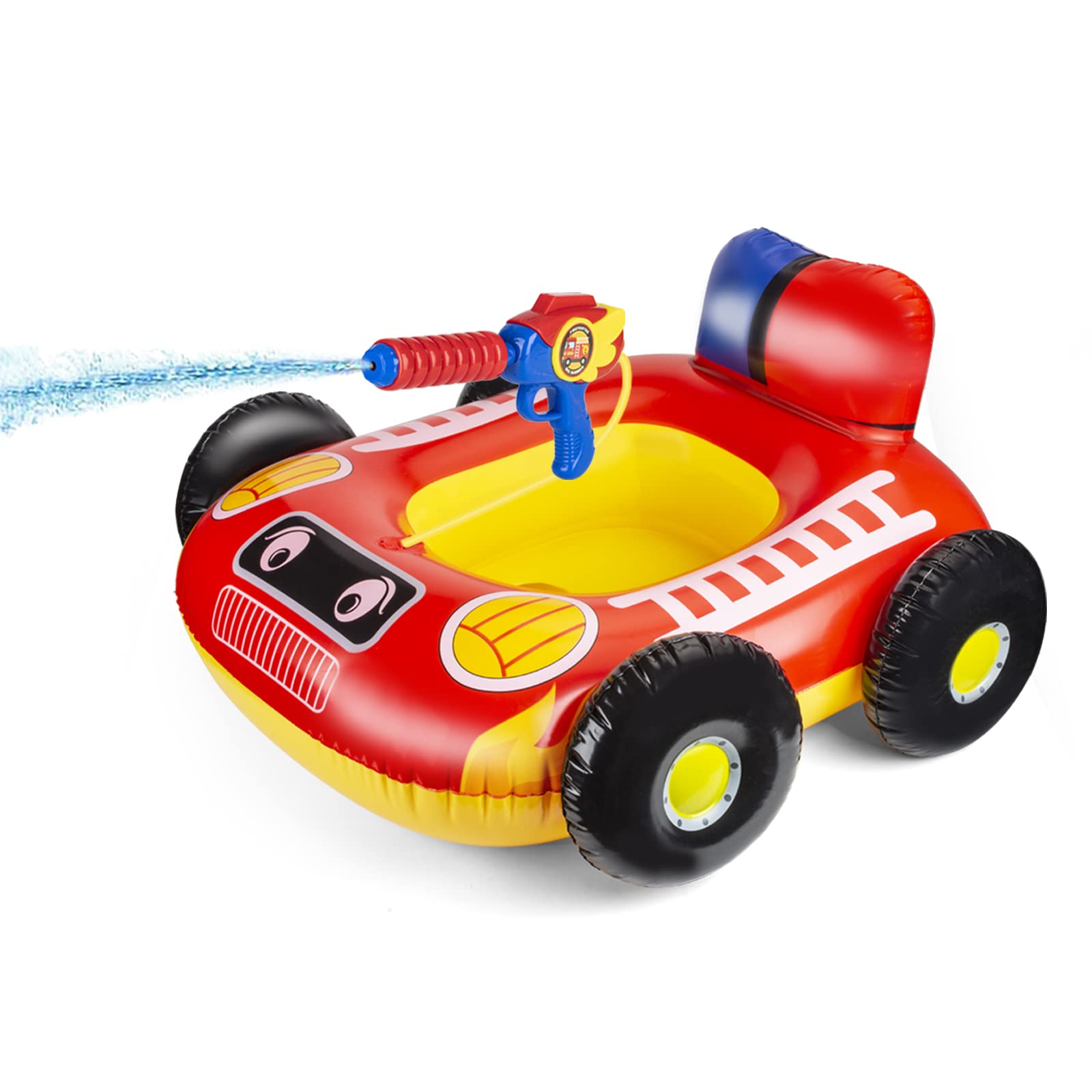 **Best Kids Pool Floats with Water Gun - Fun Fire Truck Inflatable Pool Toys for Boys & Girls Ages 4-8 - Perfect for Summer Swimming, Backyard Pools & Beach Play**