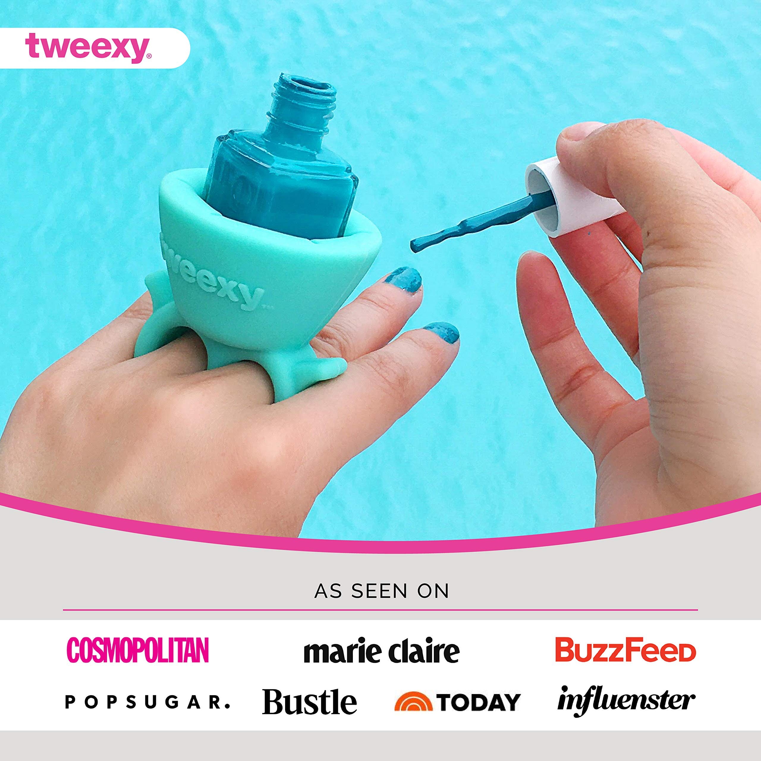 Tweexy 2-Pack Wearable Nail Polish Holder - Spa Green & Pastel Taffy Colors for Easy At-Home Manicures | Perfect for Nail Art, DIY Spa Days & Travel